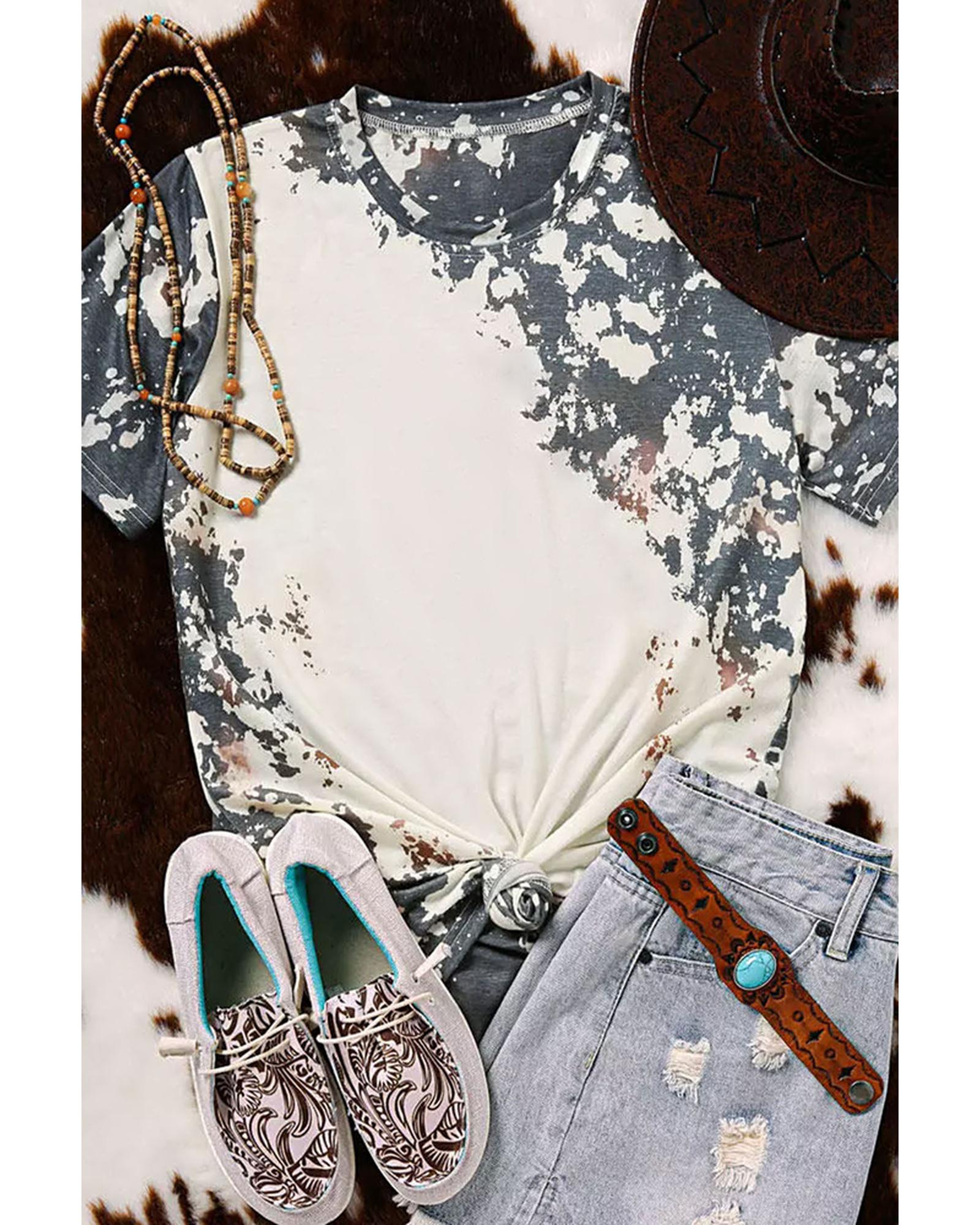 Azura Exchange Dyed Bleached T-Shirt - S