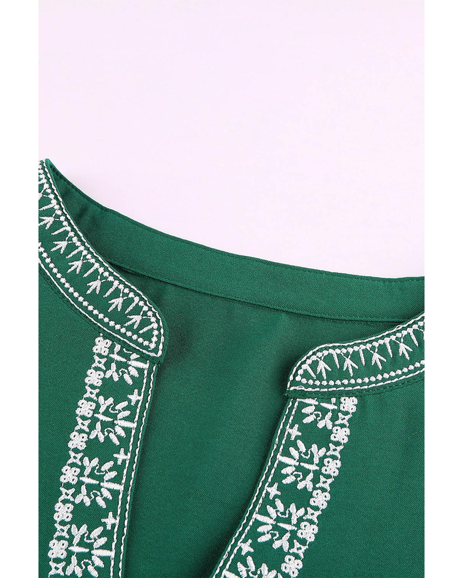 Azura Exchange V Neckline Half Sleeve Blouse - 2XL