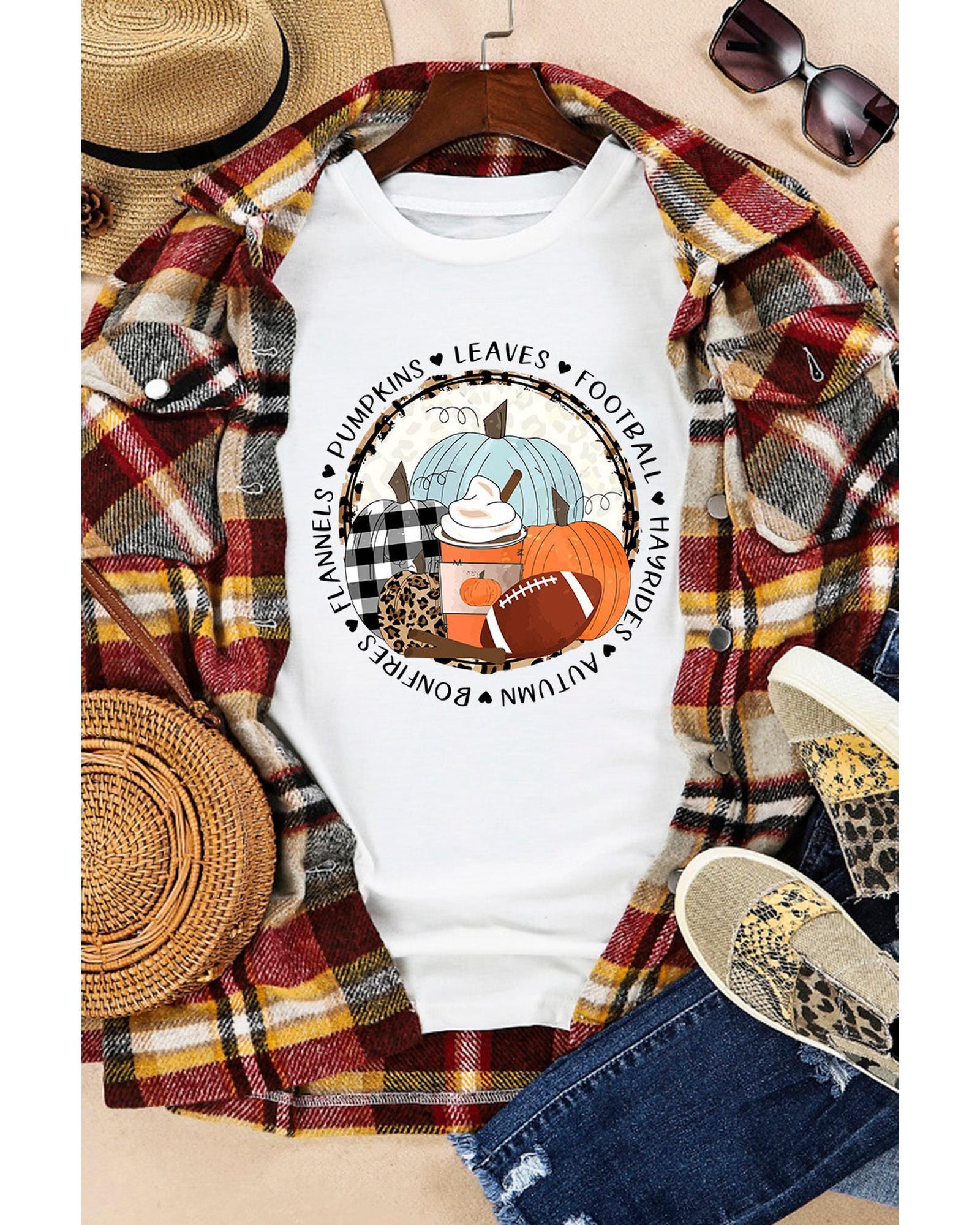 Azura Exchange Autumn Vibes Pumpkin Graphic T-shirt - M