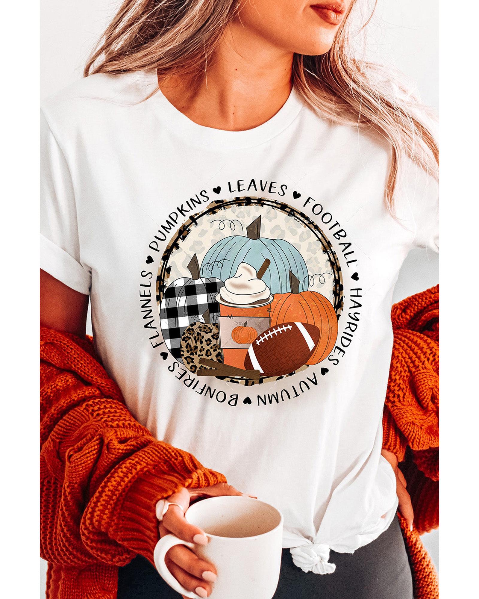 Azura Exchange Autumn Vibes Pumpkin Graphic T-shirt - S