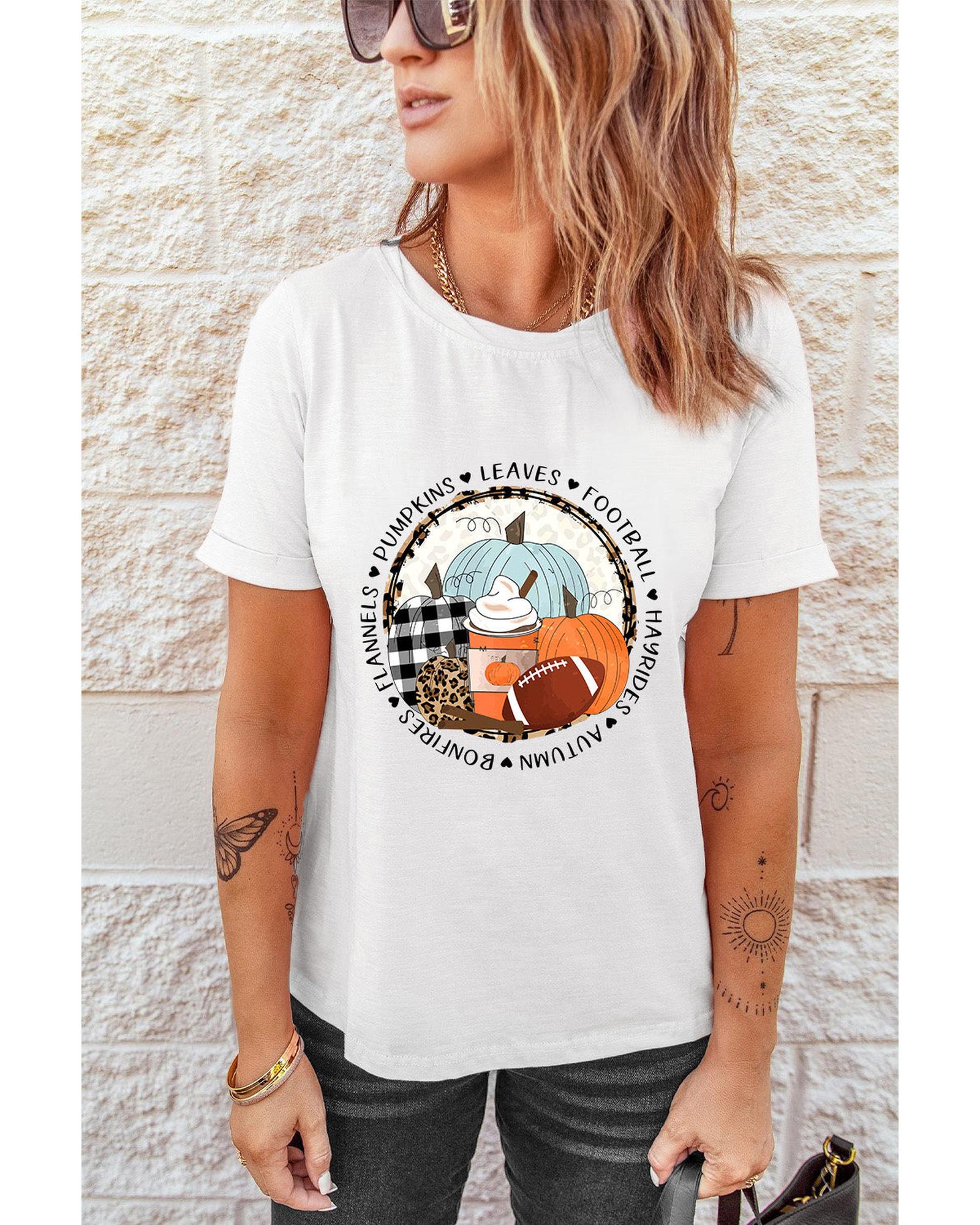 Azura Exchange Autumn Vibes Pumpkin Graphic T-shirt - S