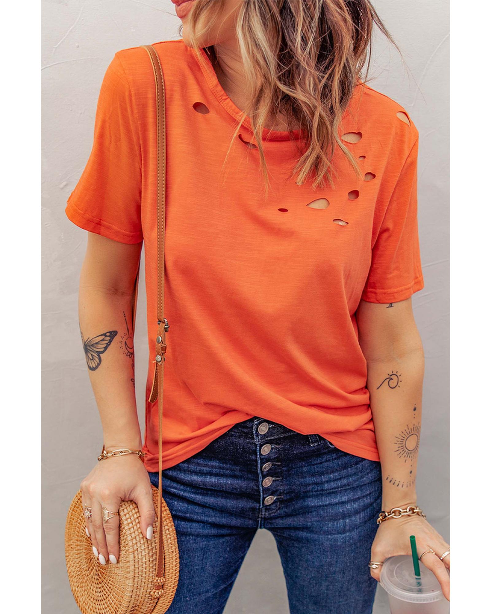 Azura Exchange Crew Neck Cotton Mixed T-shirt - M