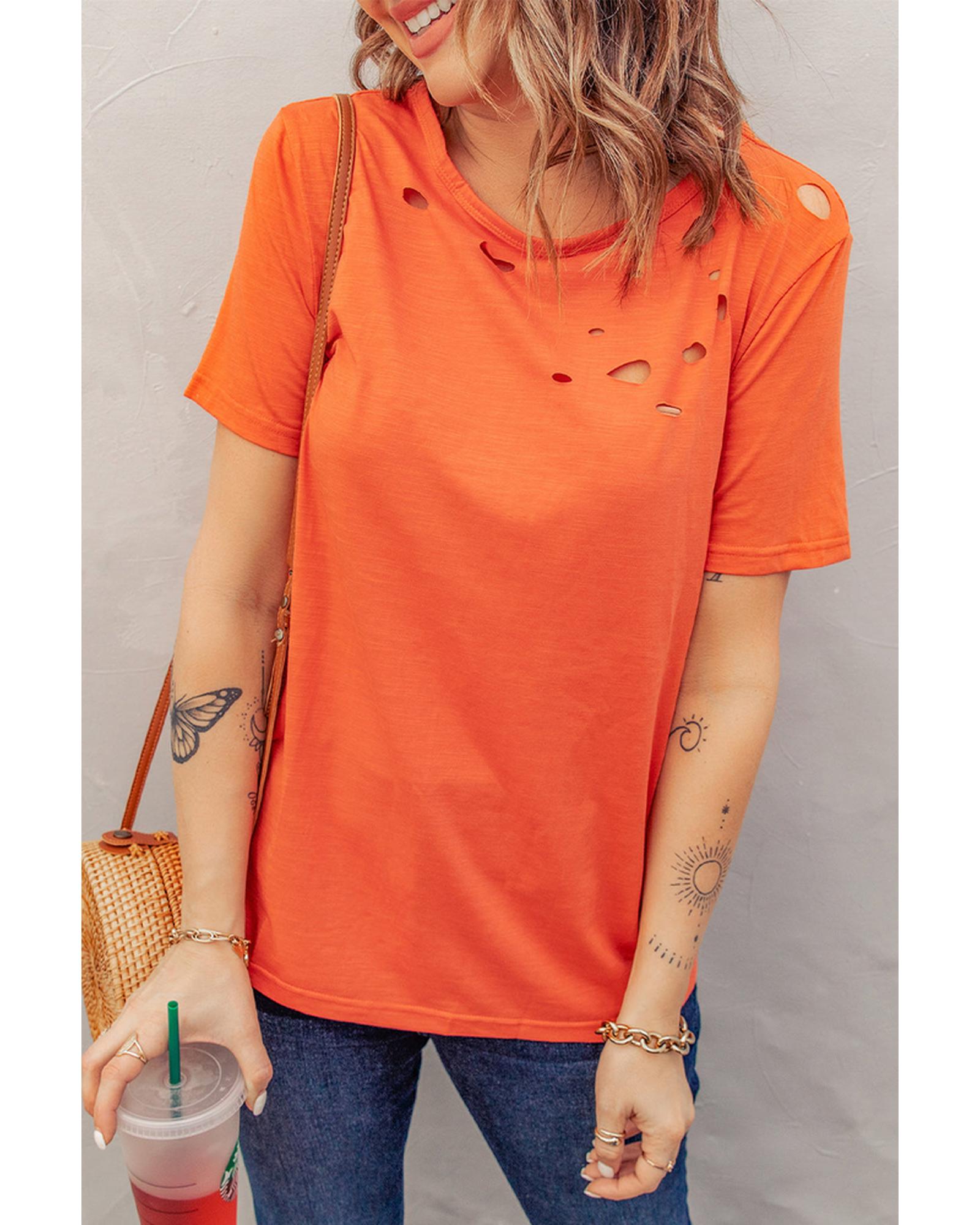 Azura Exchange Crew Neck Cotton Mixed T-shirt - S