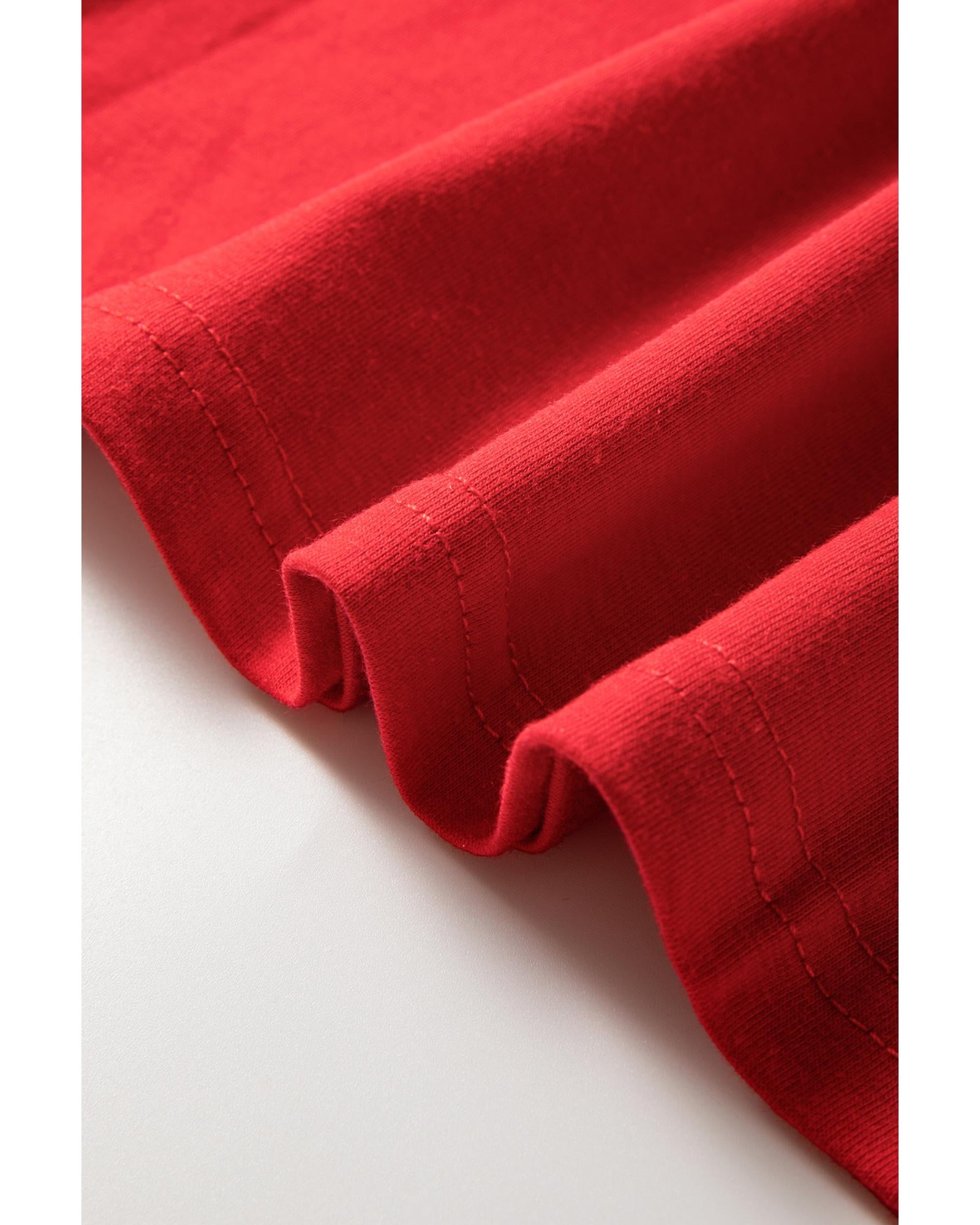 Red Christmas Tree Snowman Printed Crewneck T Shirt - 3XL