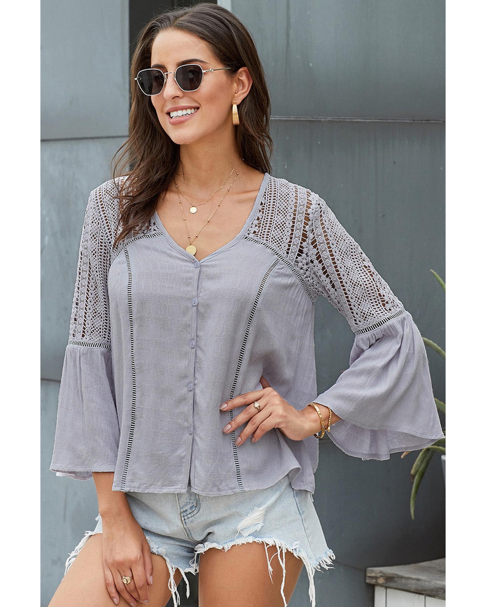 Azura Exchange Crochet Blouse - M