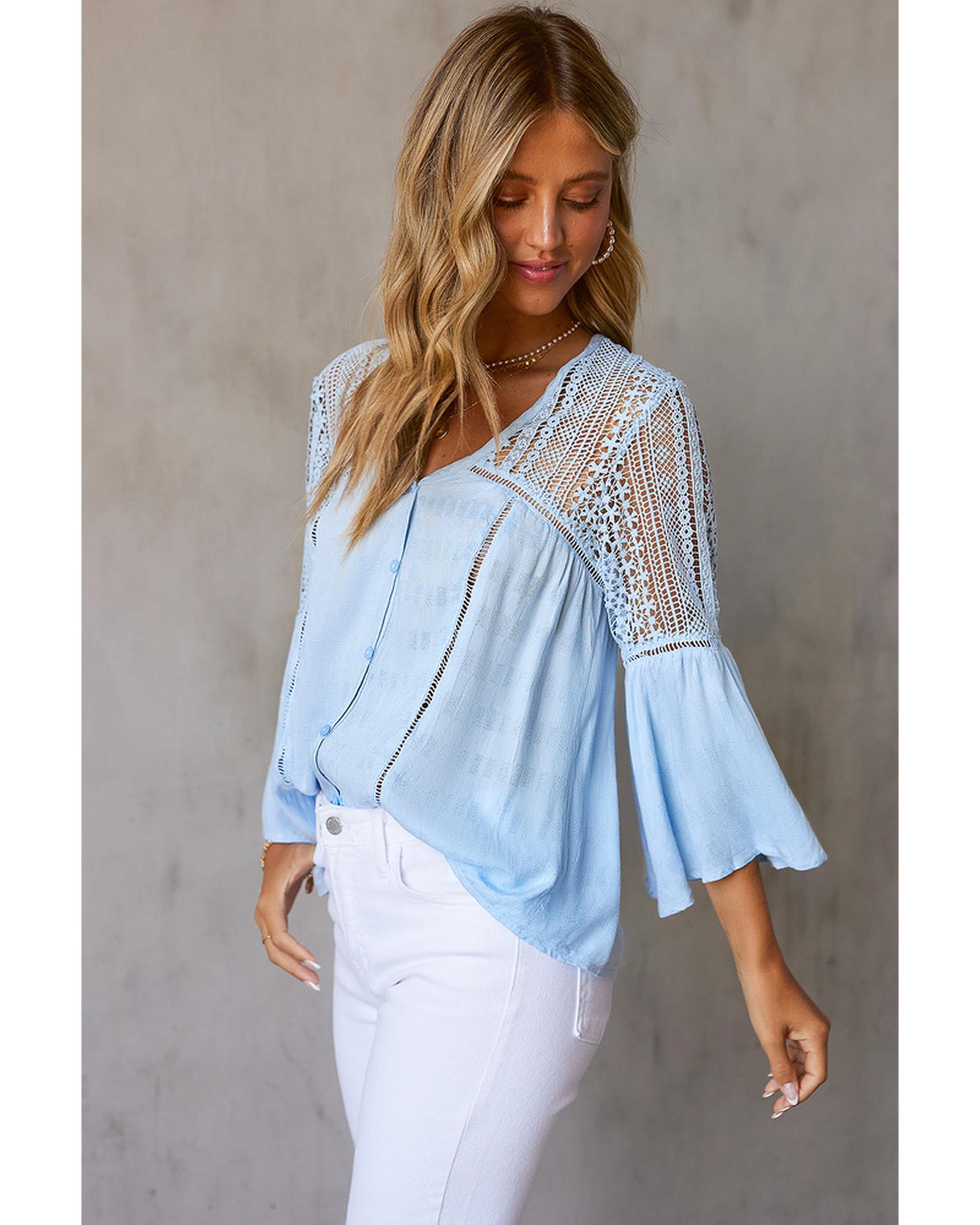 Azura Exchange Du Jour Crochet Blouse - L