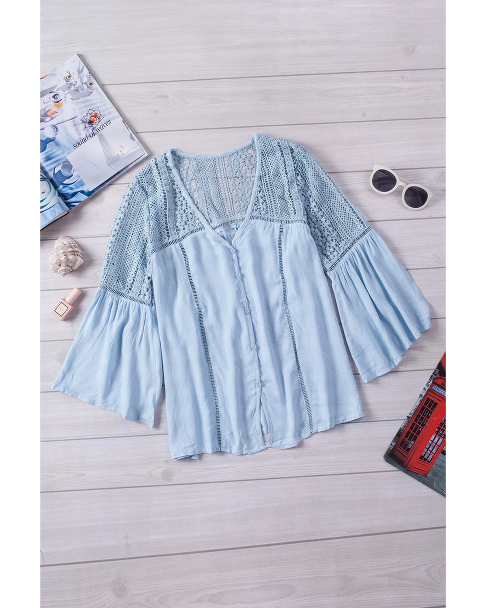 Azura Exchange Du Jour Crochet Blouse - L