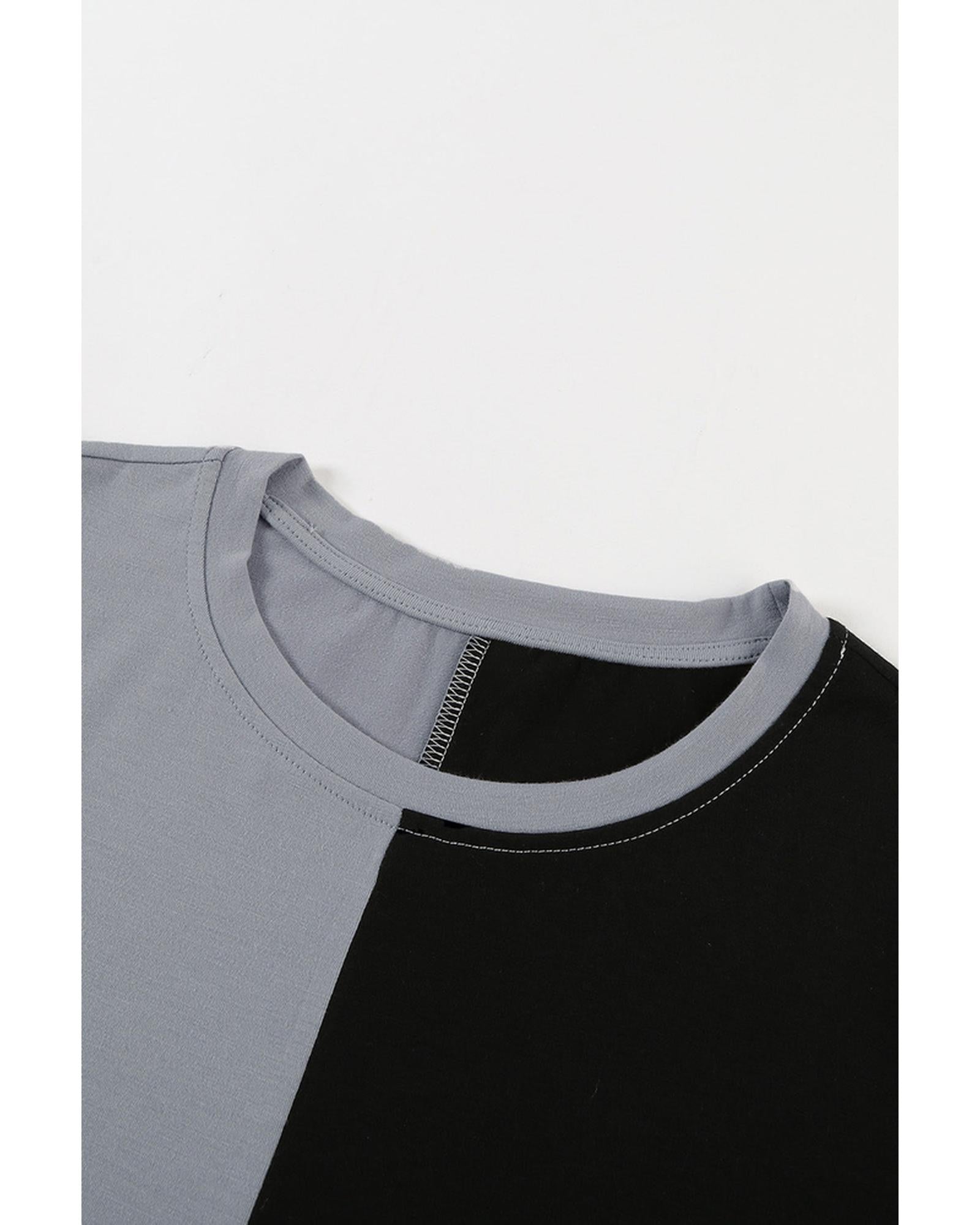 Azura Exchange Luxury Colorblock T-Shirt with Slits. - S
