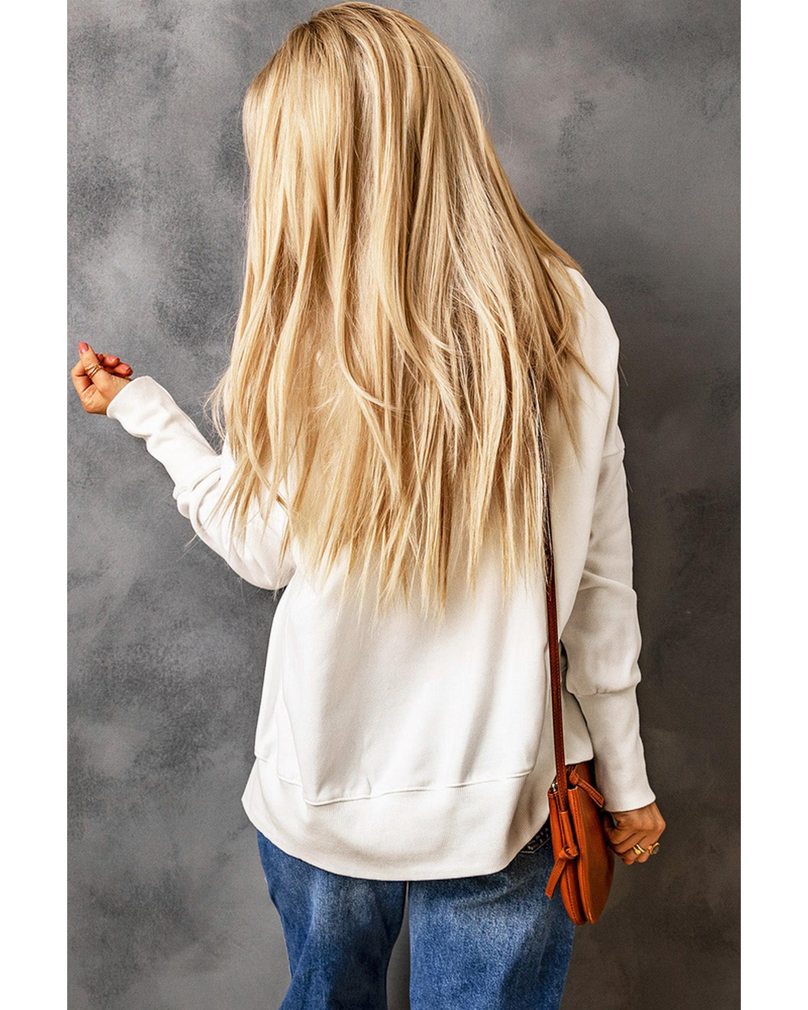 Azura Exchange Batwing Sleeve Henley Hoodie with Pockets - L