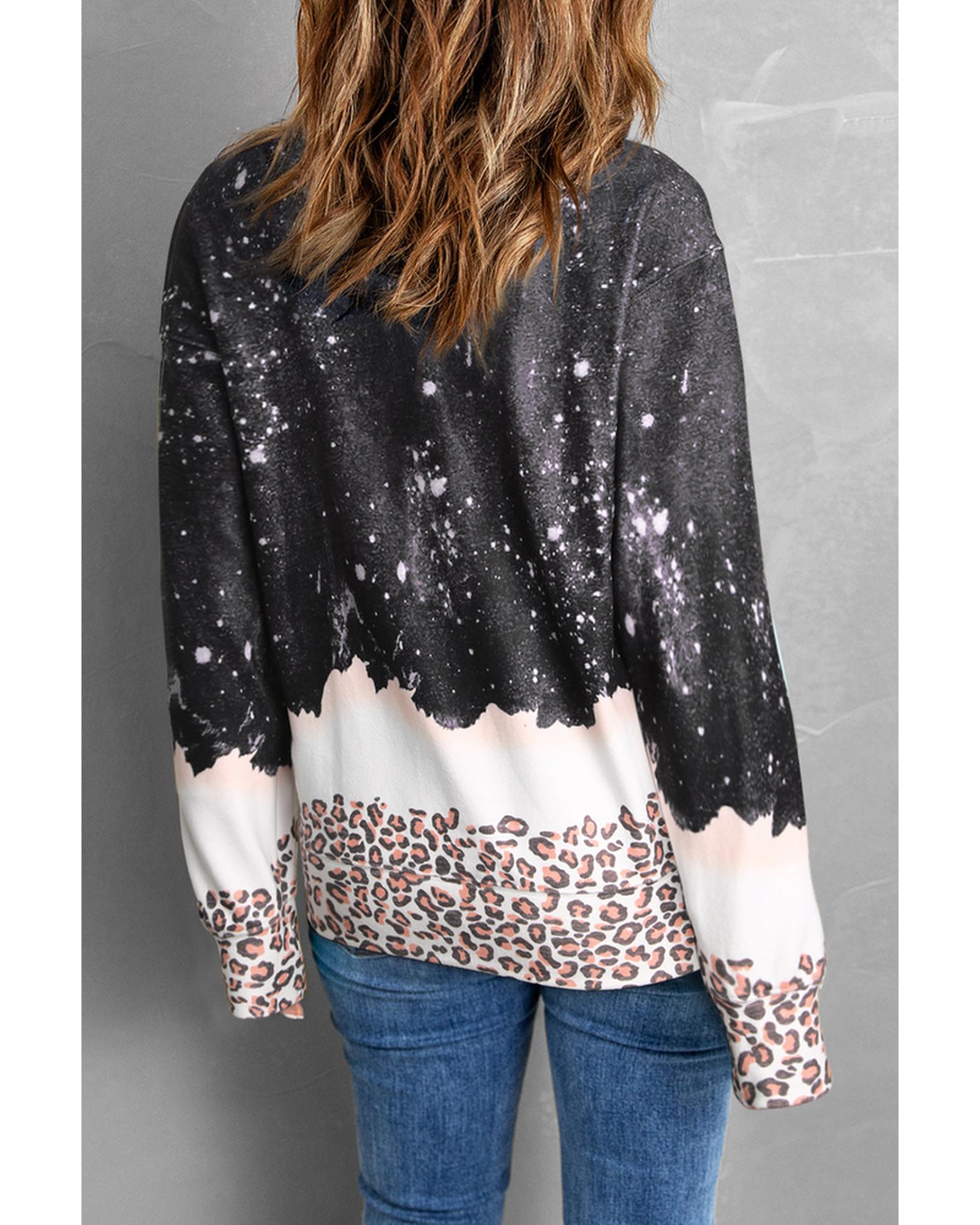 Azura Exchange Leopard Print Graphic Sweatshirt - L