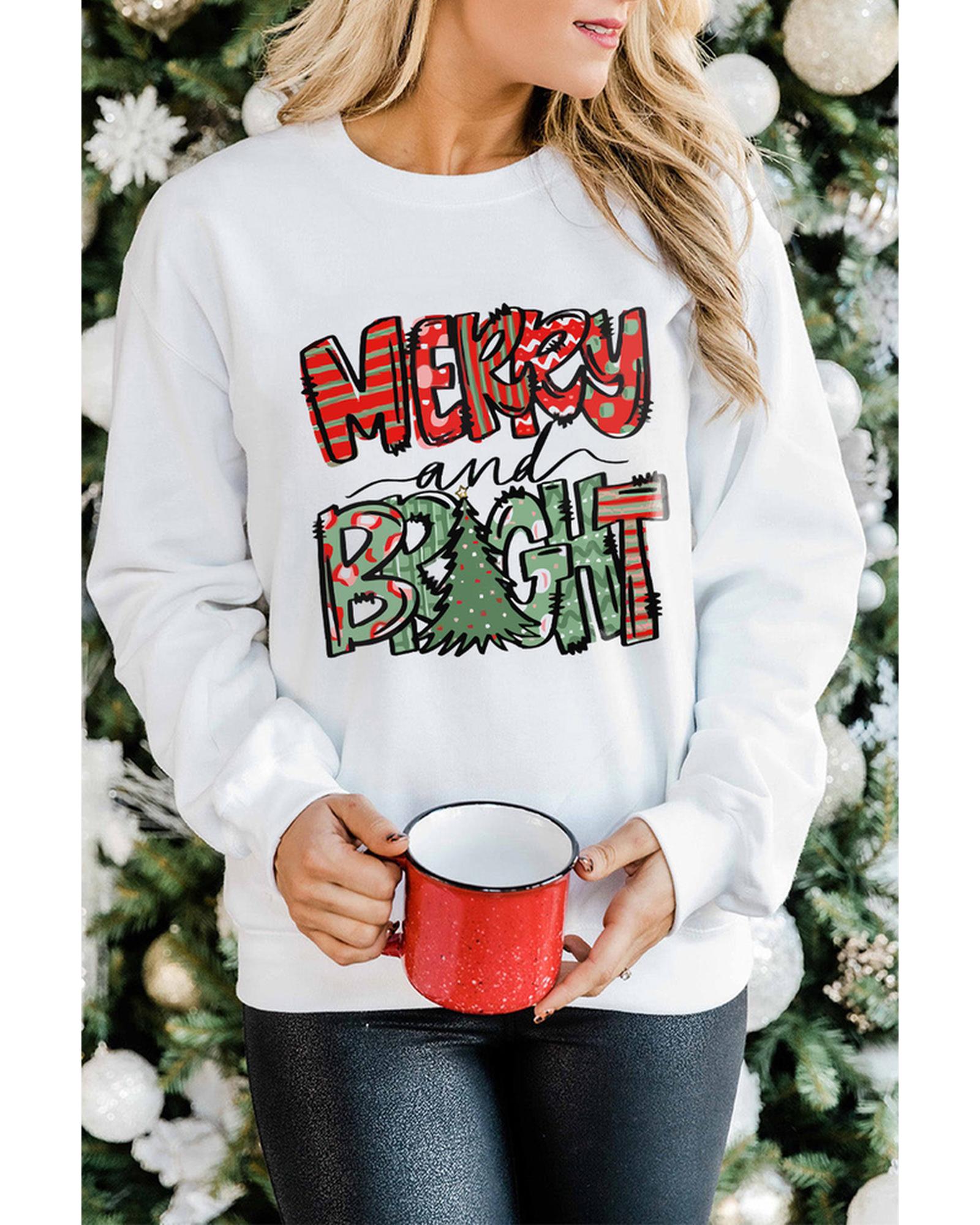Azura Exchange Christmas Graphic Print Pullover Sweatshirt - M