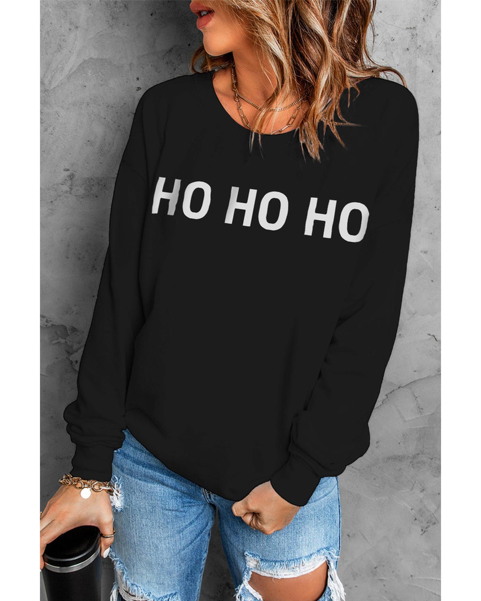 Azura Exchange Glitter Print Long Sleeve Pullover Sweatshirt - M