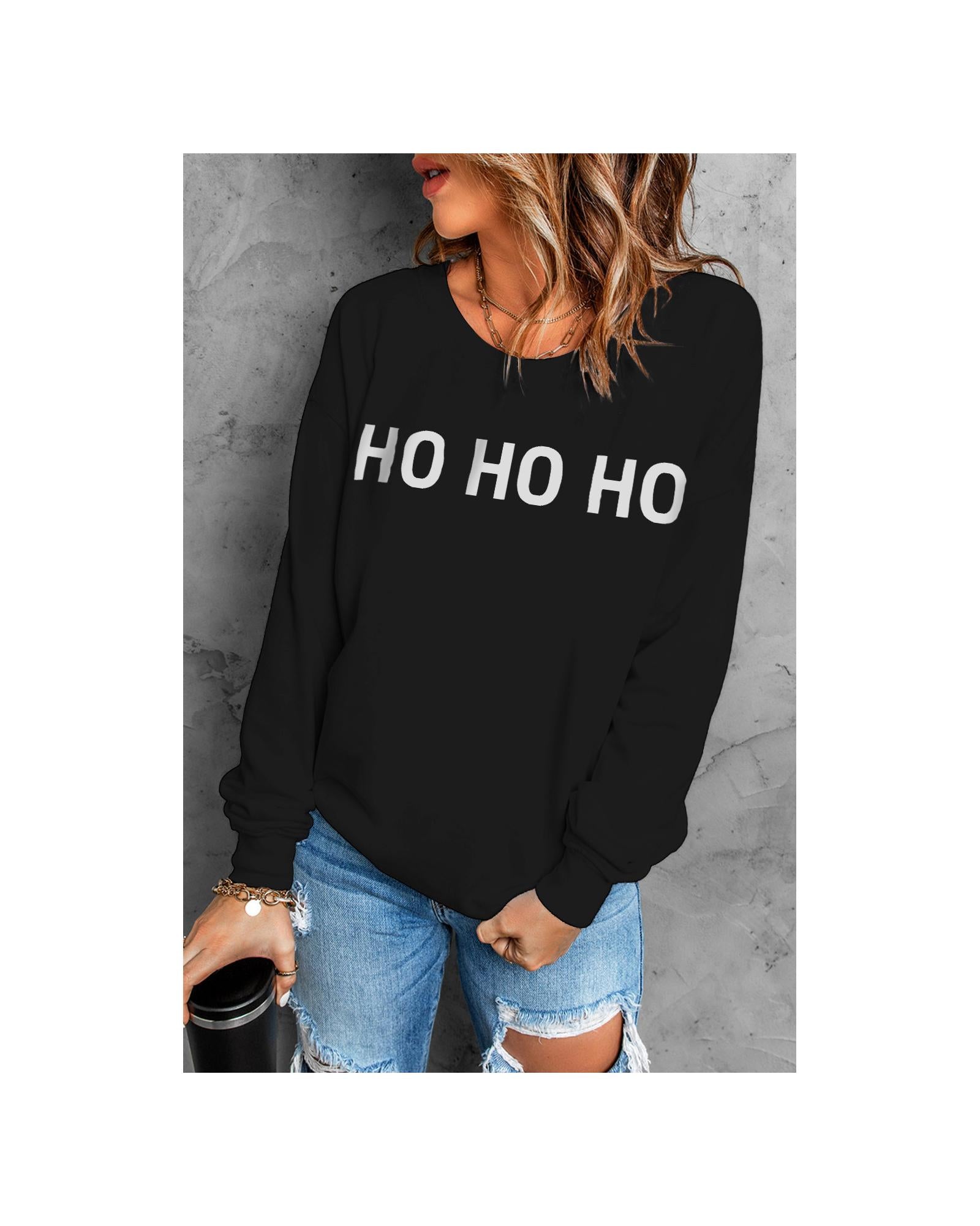 Azura Exchange Glitter Print Long Sleeve Pullover Sweatshirt - XL