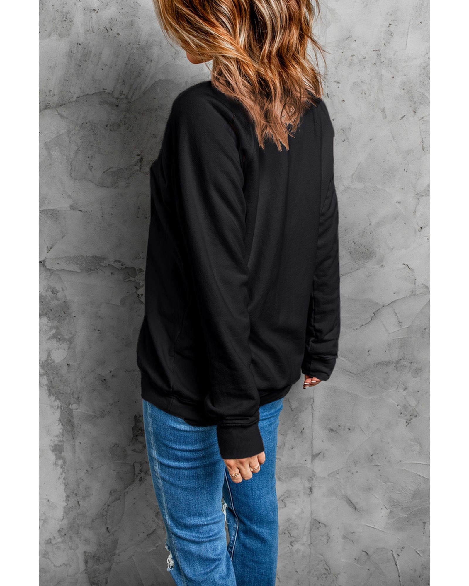 Azura Exchange Graphic Embroidered Sweatshirt - L
