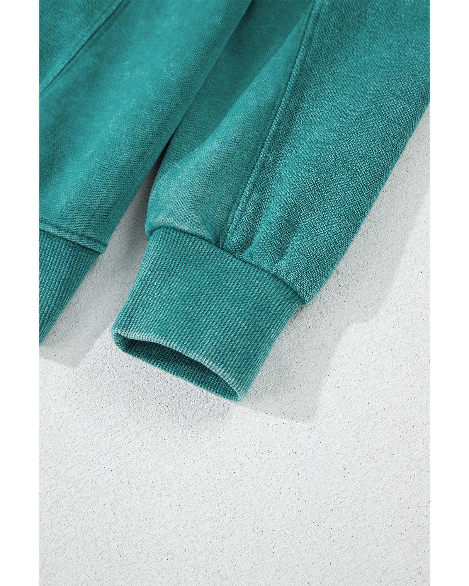 Skobeloff Solid Color Notched Neck Drop Shoulder Sweatshirt - XL