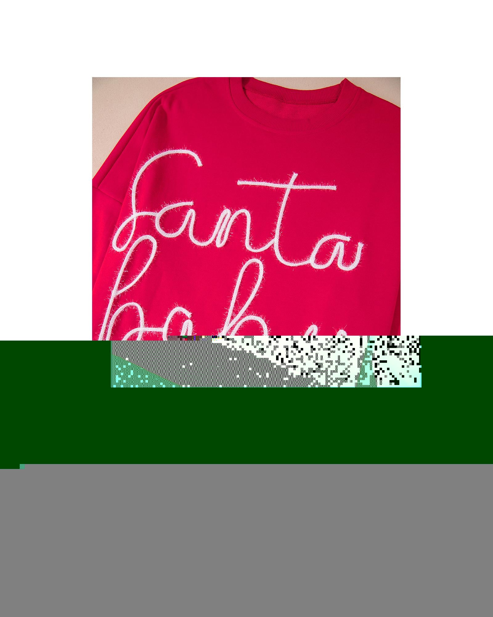Fiery Red Christmas Santa Baby Tinsel Graphic Sweatshirt - M