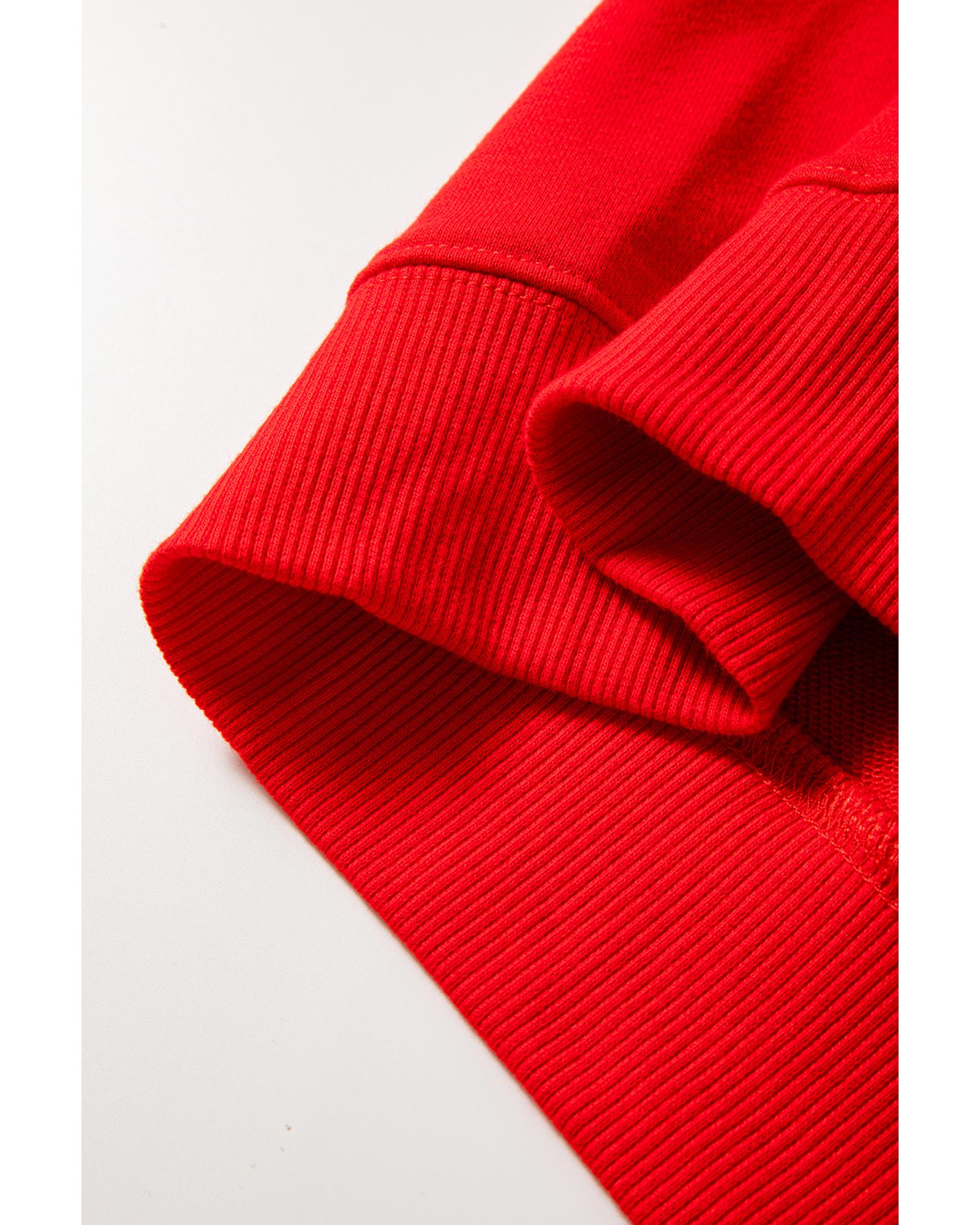 Red Sequin Christmas Tree Graphic Drop Shoulder Sweatshirt - L