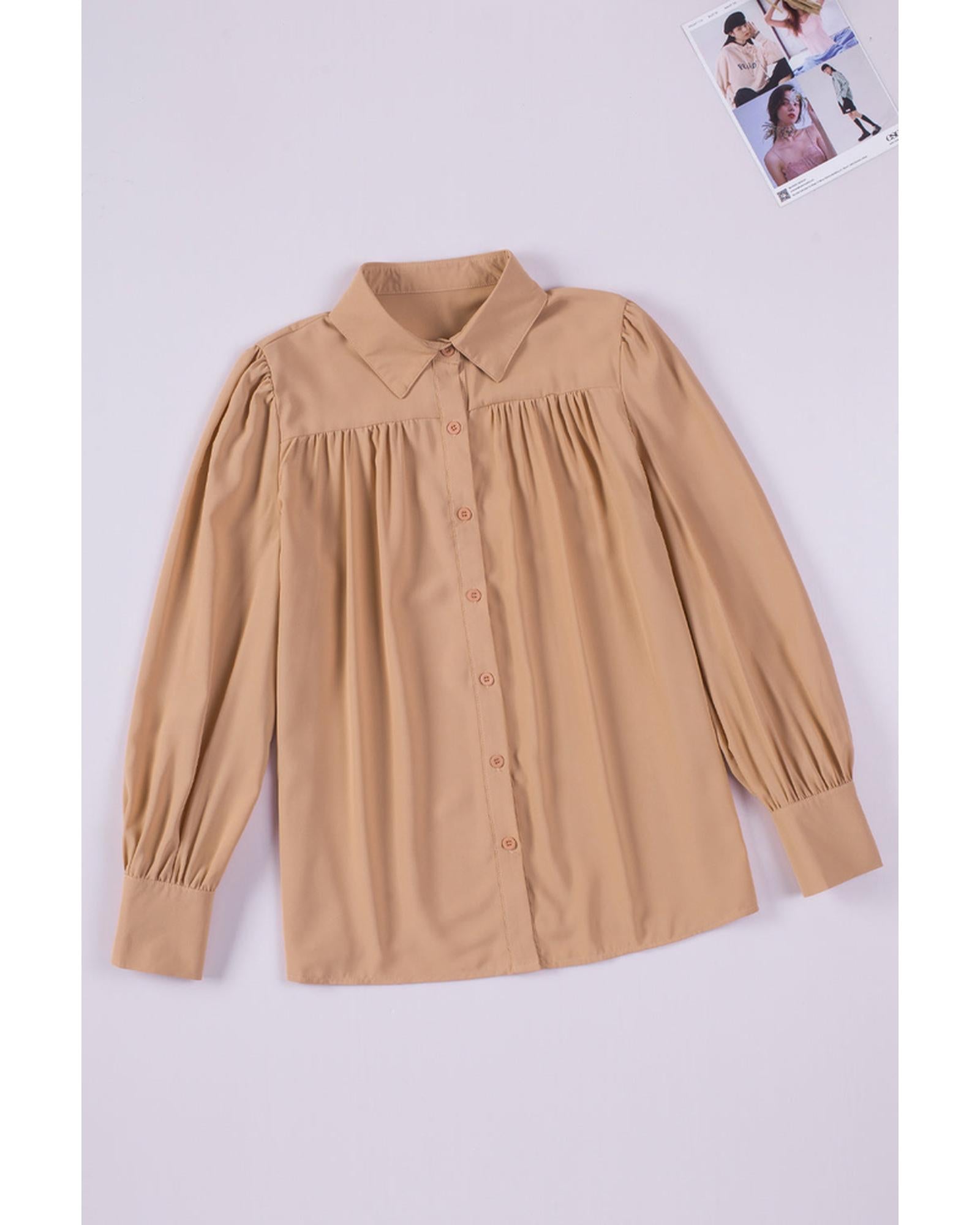 Azura Exchange Button-up Loose Long Sleeve Shirt - 2XL