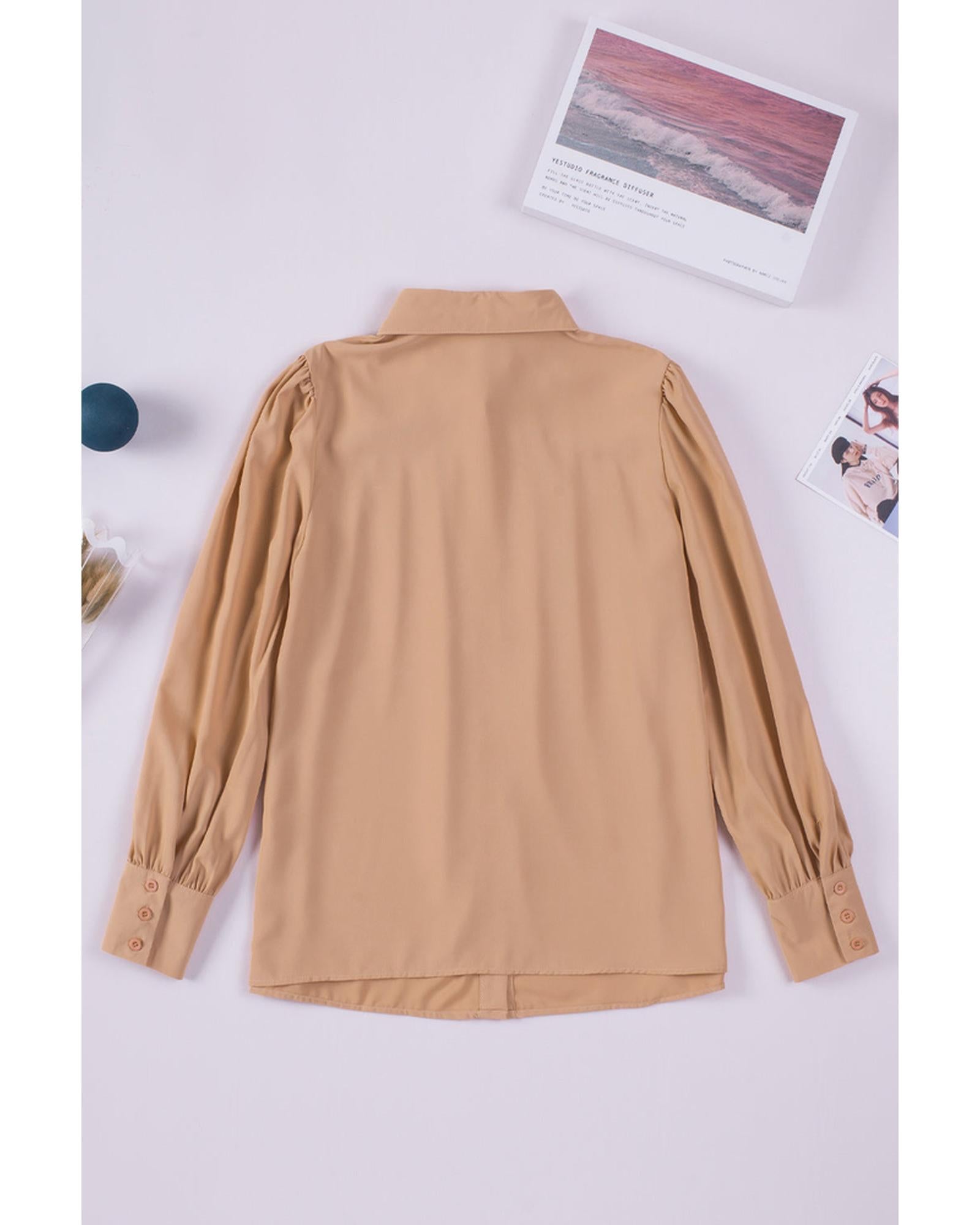 Azura Exchange Button-up Loose Long Sleeve Shirt - L