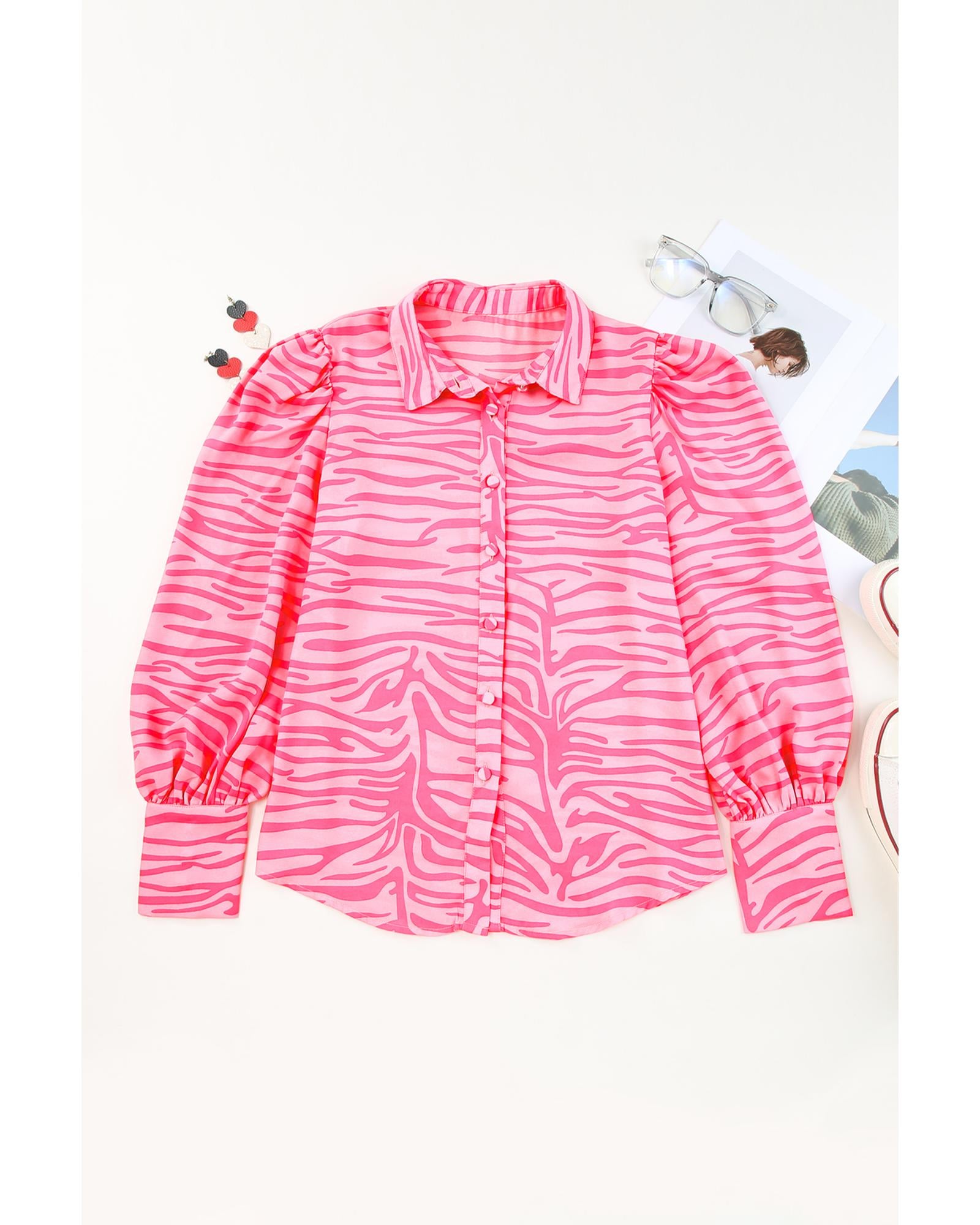 Azura Exchange Zebra Stripes Lantern Sleeve Shirt - M