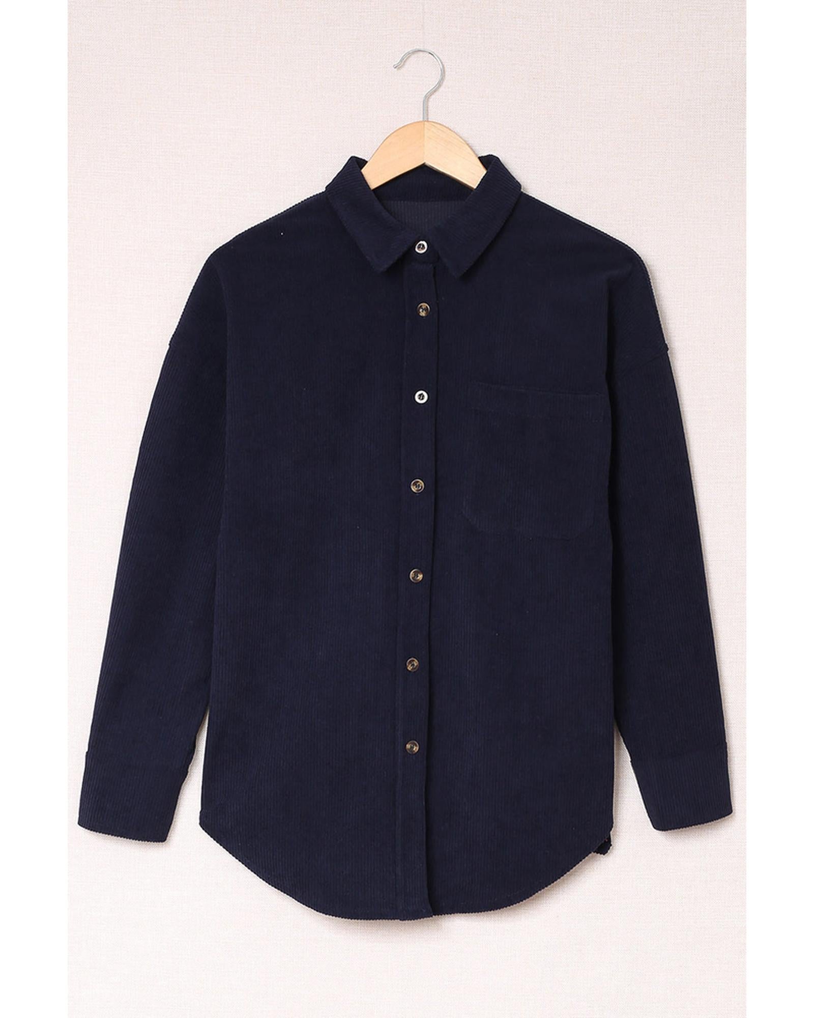 Azura Exchange Corduroy Button Pocket Shirt - XL