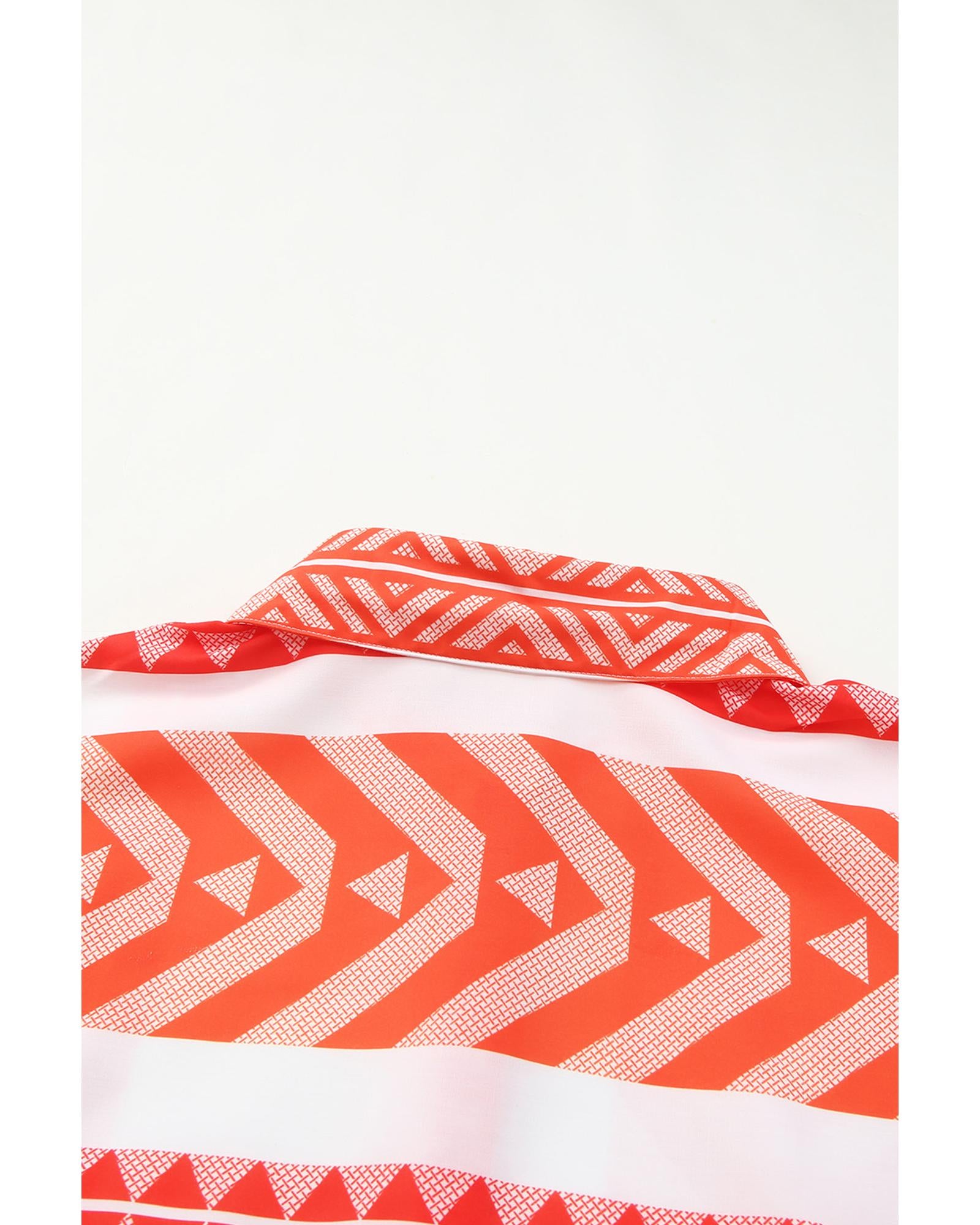 Azura Exchange Buttoned Geometric Striped Shirt - L