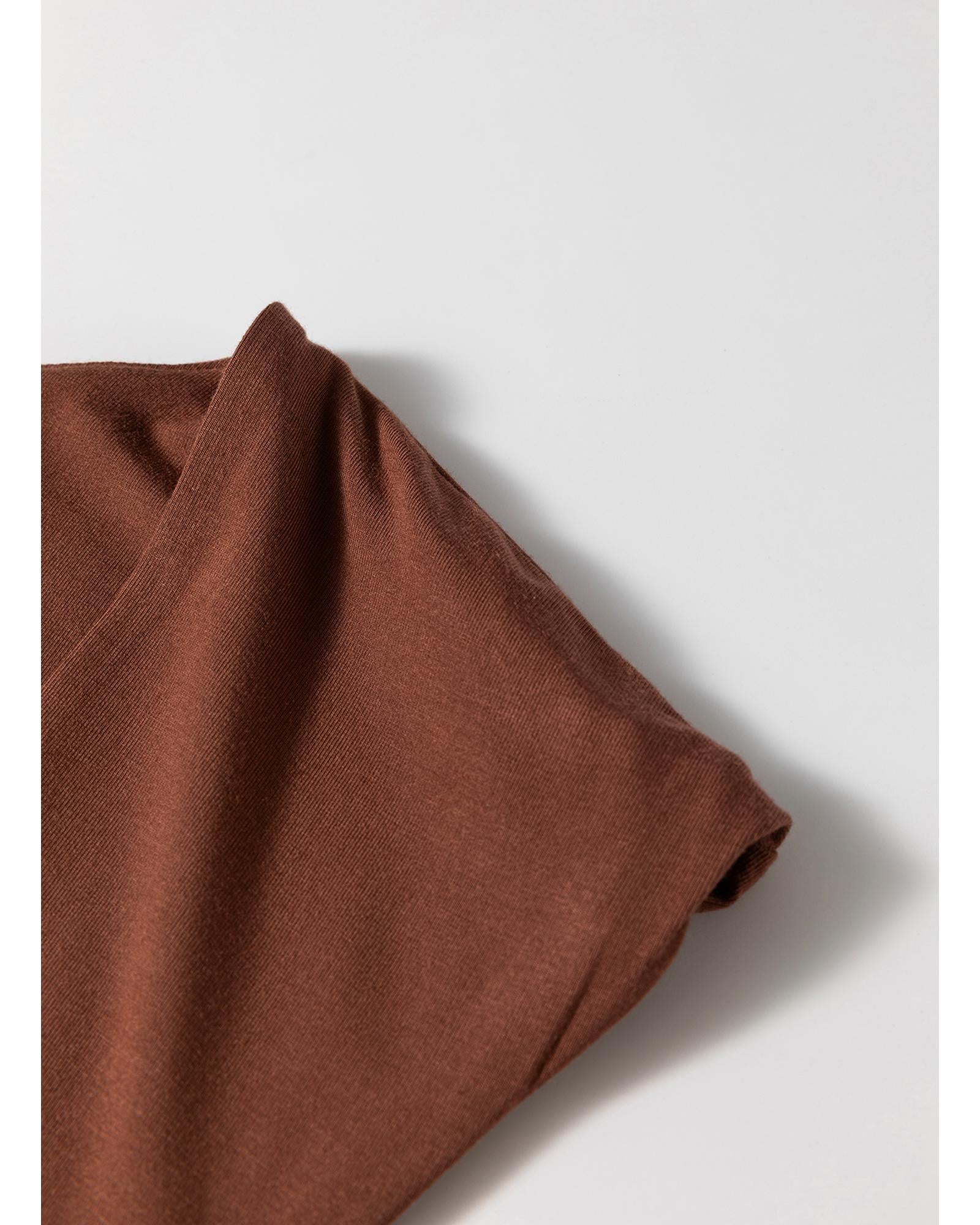 Coffee Solid Color U Neck Slim Fit Tank Top - M