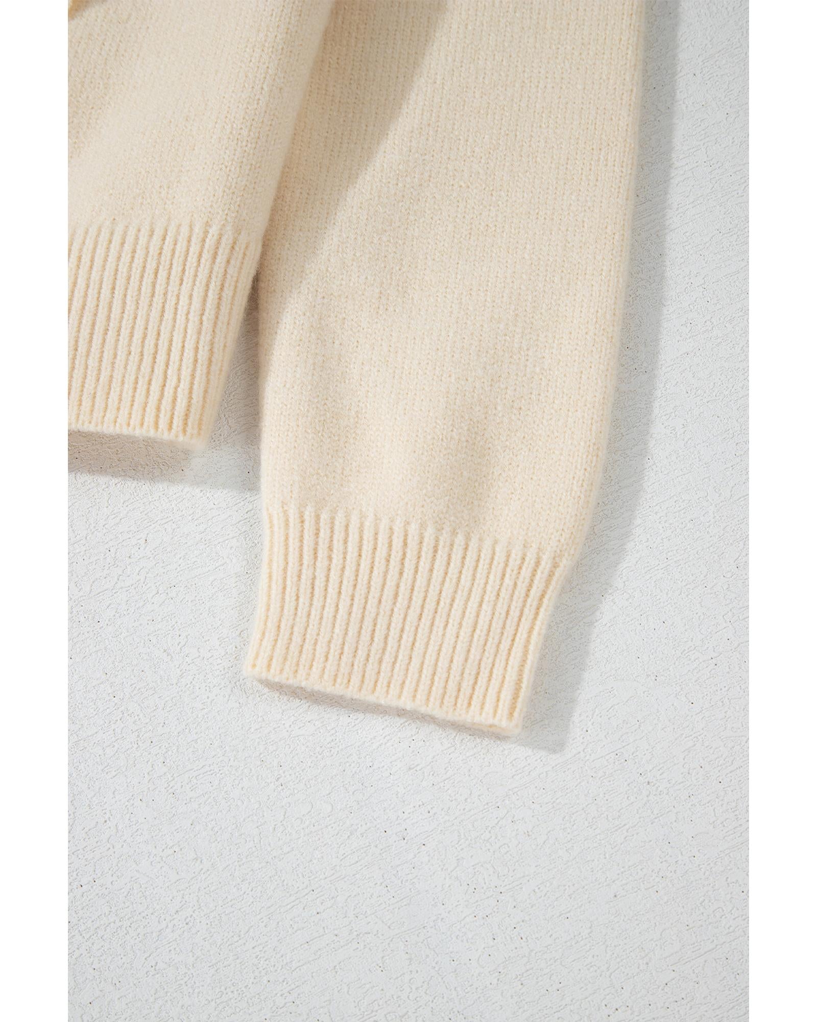 Jet Stream Bowknot Front Loose V Neck Knitted Cardigan - L