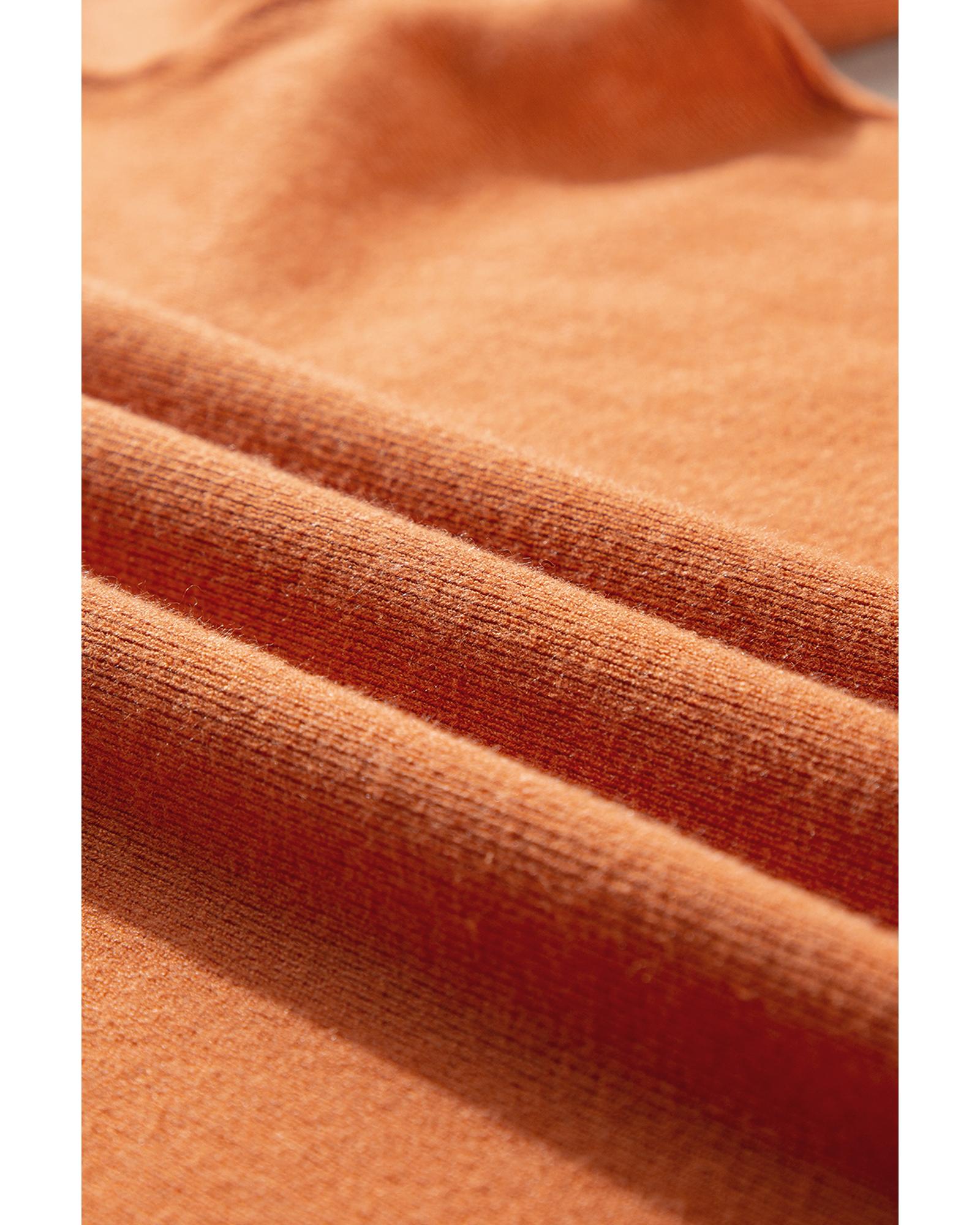 Straw Yellow Color Contrast Edge Mock Neck Slim Fit Sweater - S