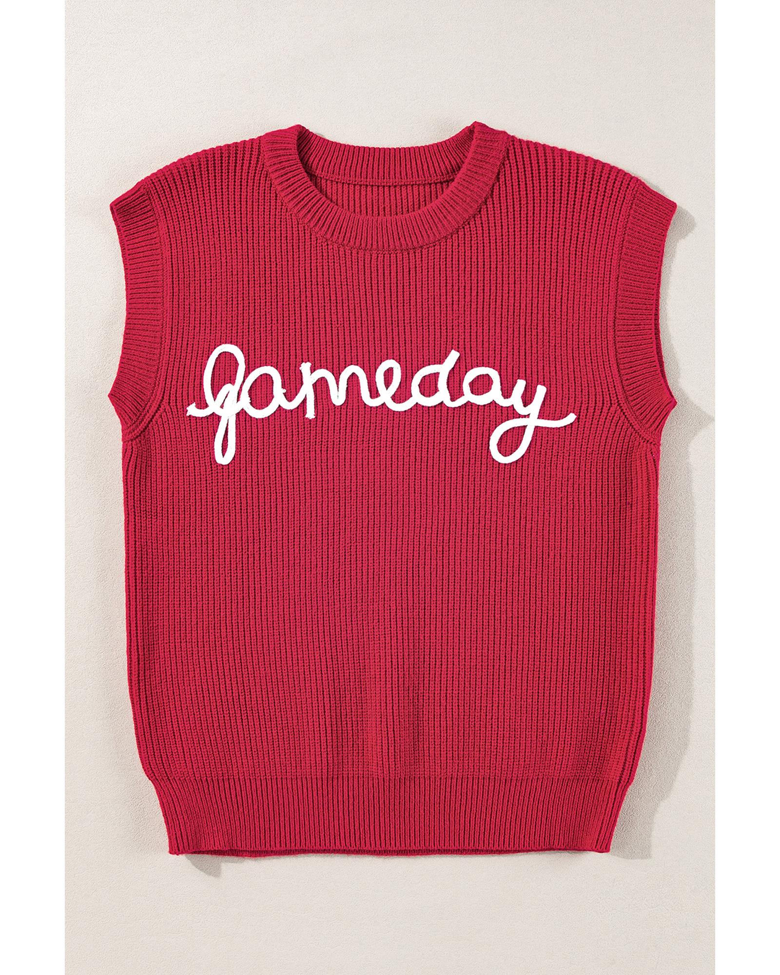 Racing Red Game Day Rugby Football Season Sweater Vest - S