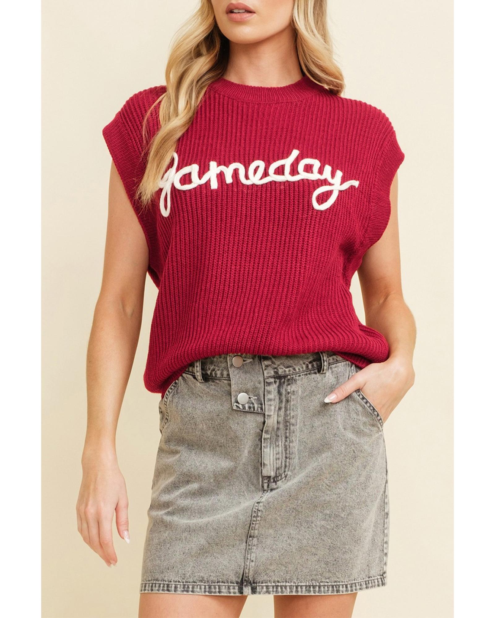 Racing Red Game Day Rugby Football Season Sweater Vest - XL