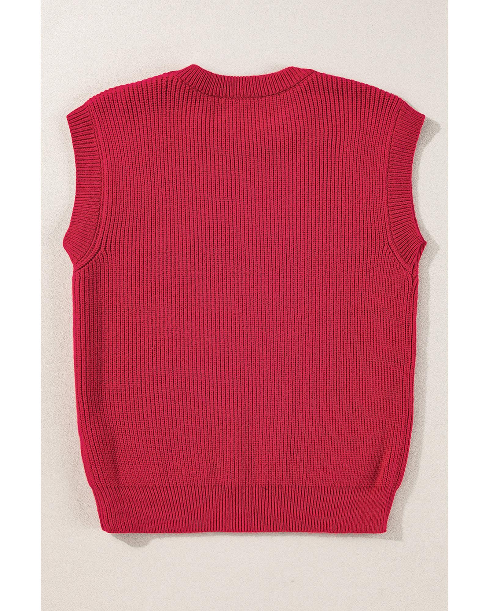Racing Red Game Day Rugby Football Season Sweater Vest - XL