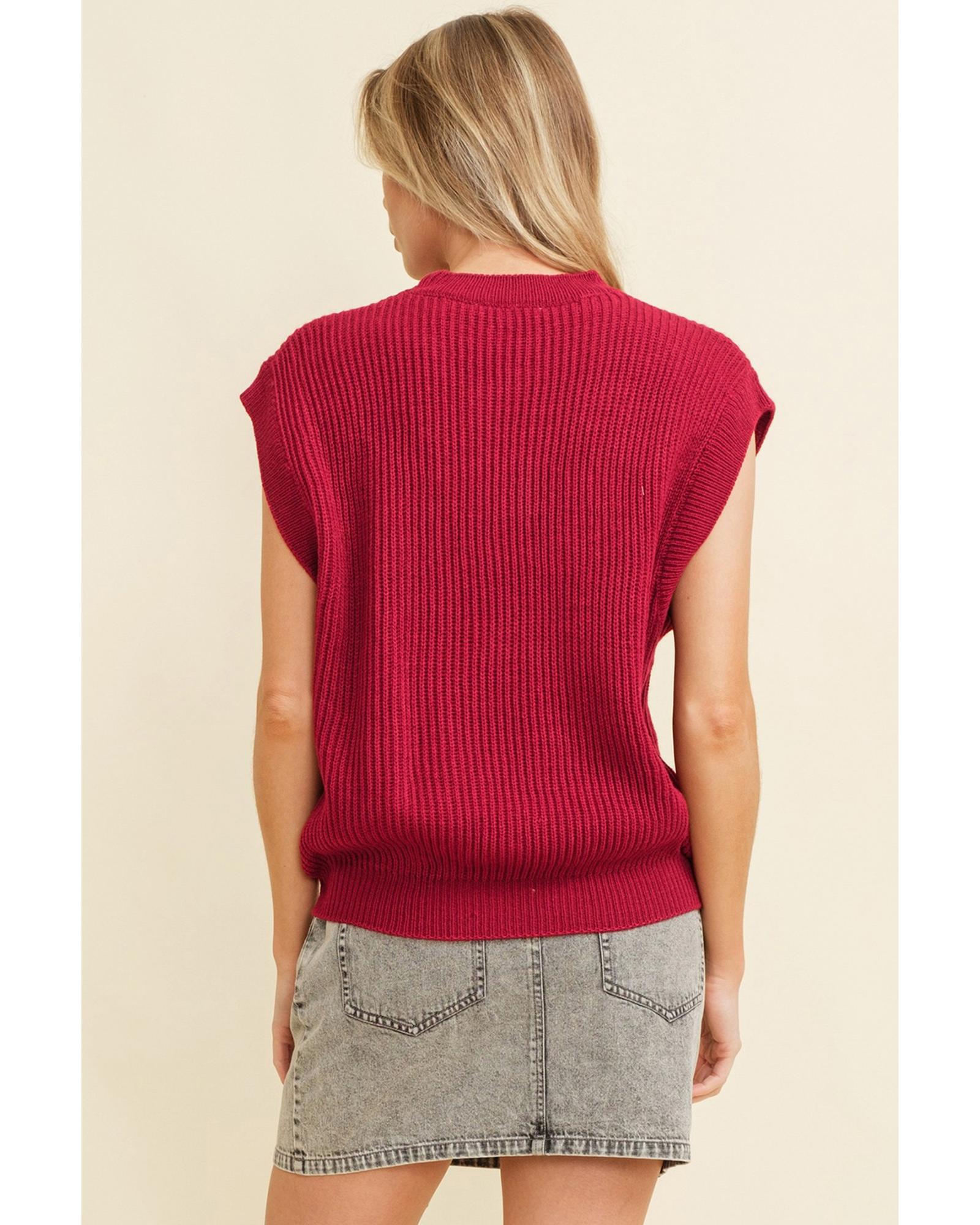 Racing Red Game Day Rugby Football Season Sweater Vest - XL