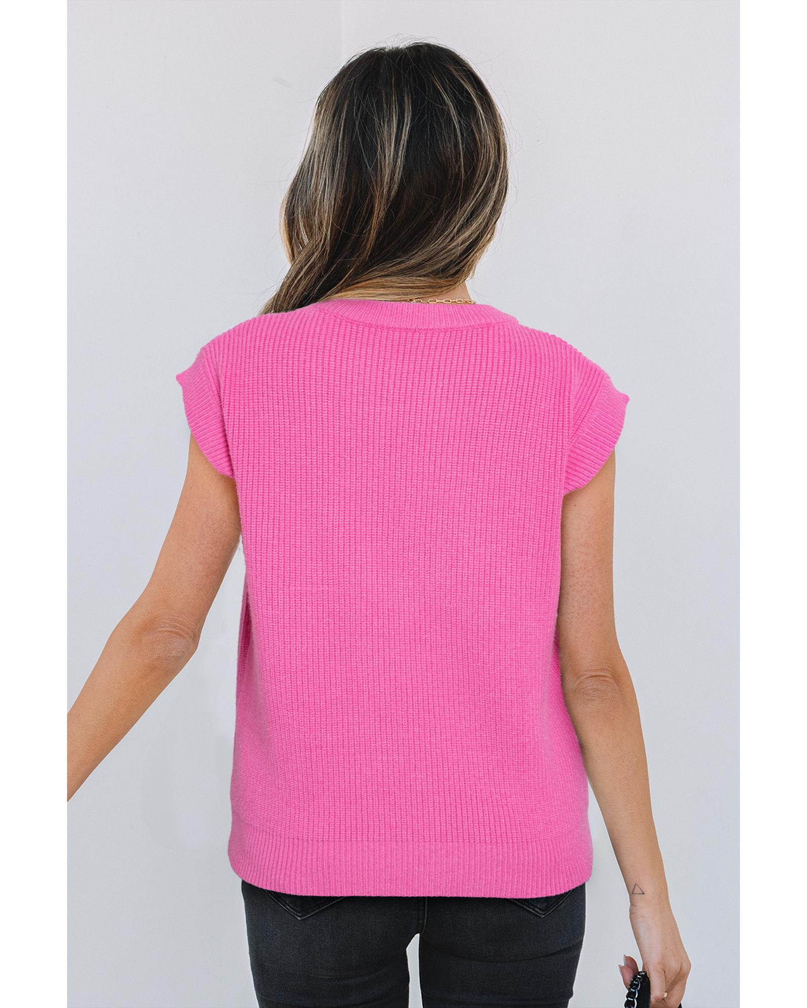 Sachet Pink Western Horse Embroidered Round Neck Sweater Tee - M