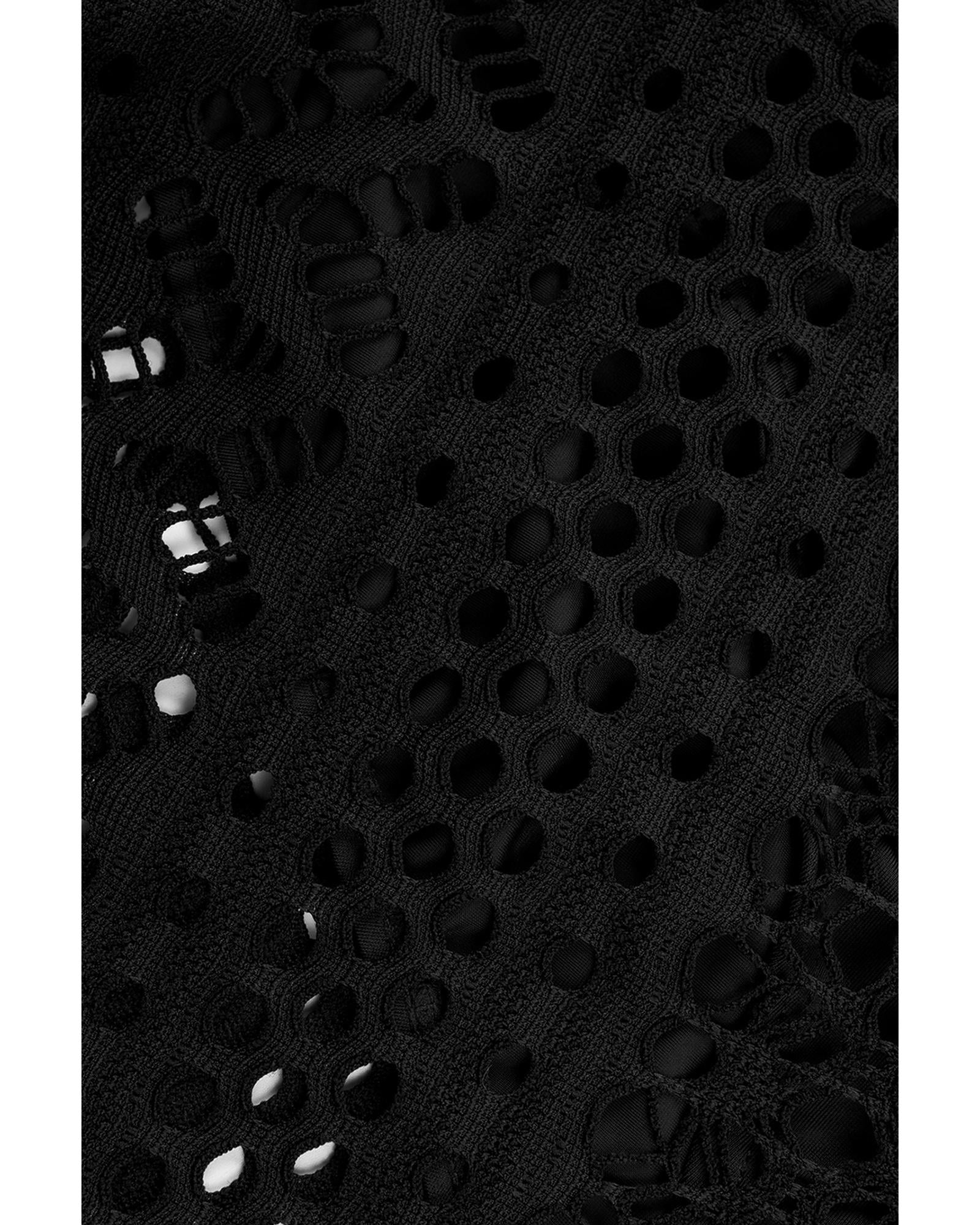 Black Lace Shorts Attached Swim Bottom - L