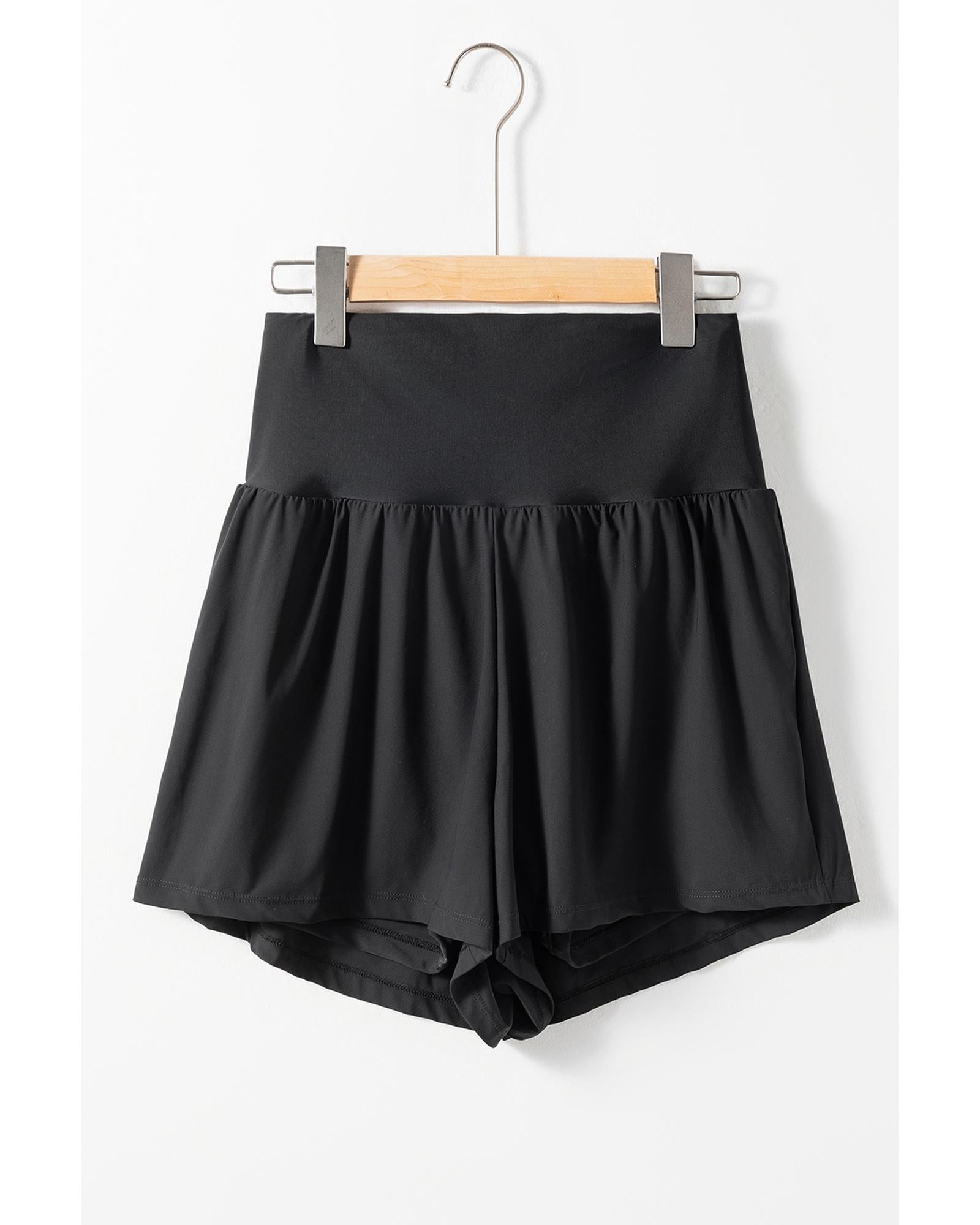 Black Pocketed Wide Waistband Swim Shorts - M