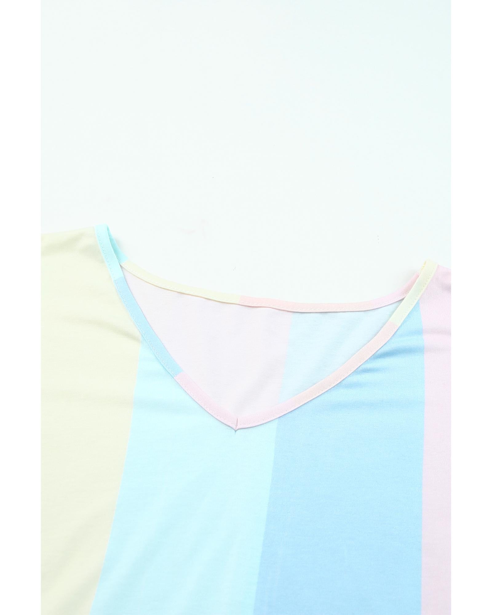 Azura Exchange Multicolor Striped Color Block Tiered Mini Dress - M