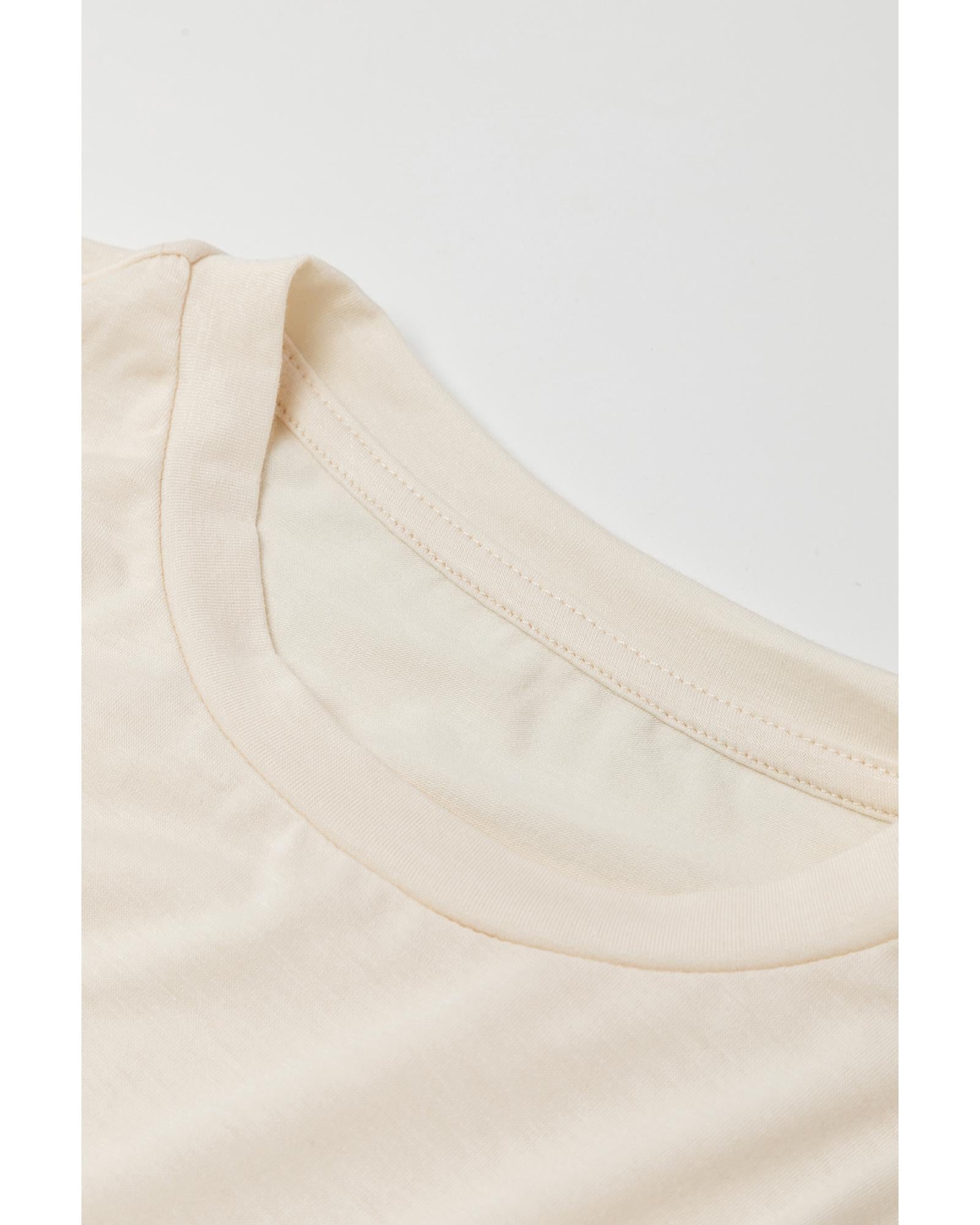 Beige Embellished Puff Sleeve Tiered A-line Dress - L