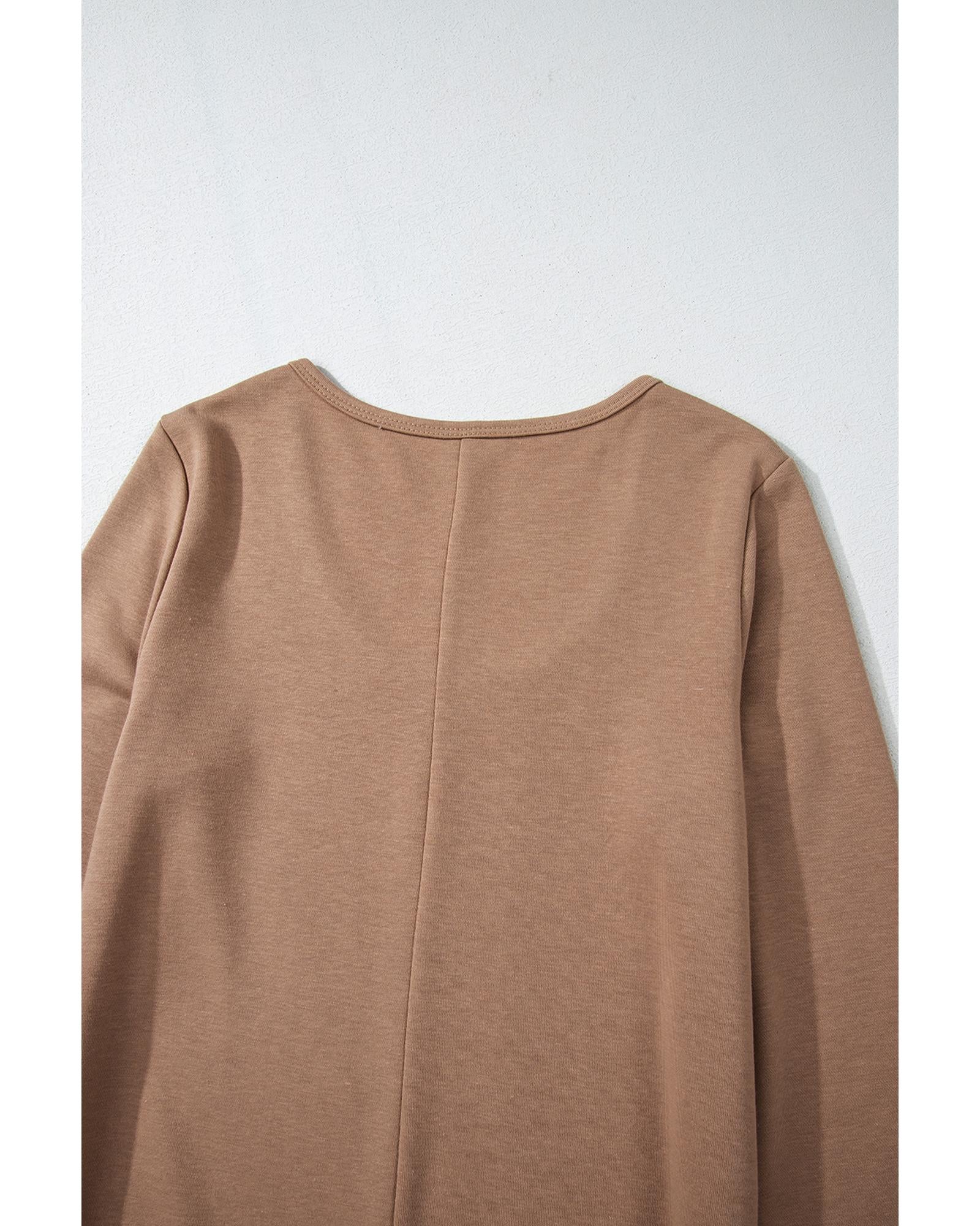 Goat Scoop Neck Tiered Ruffled Hem Long Sleeve Mini Dress - L