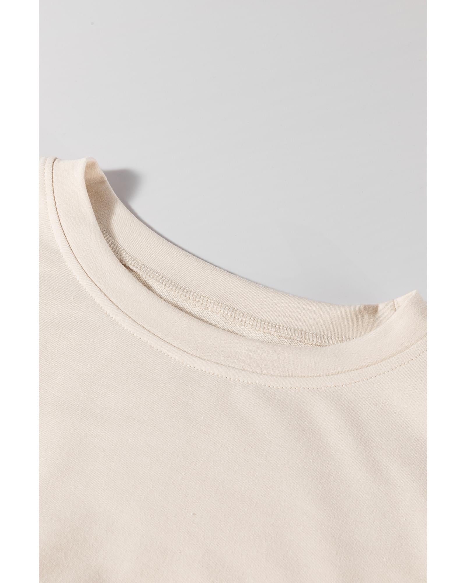 Beige Plaid Patchwork High Waist Sweatshirt Mini Dress - XL