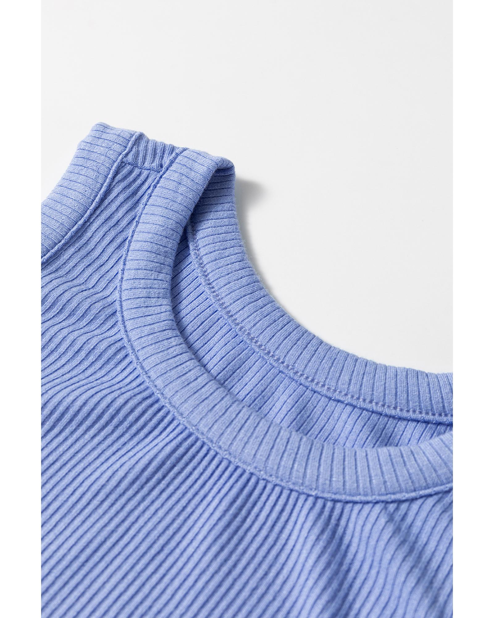 Myosotis Ribbed Vest Patchwork Tiered Midi Dress with Pockets - XL