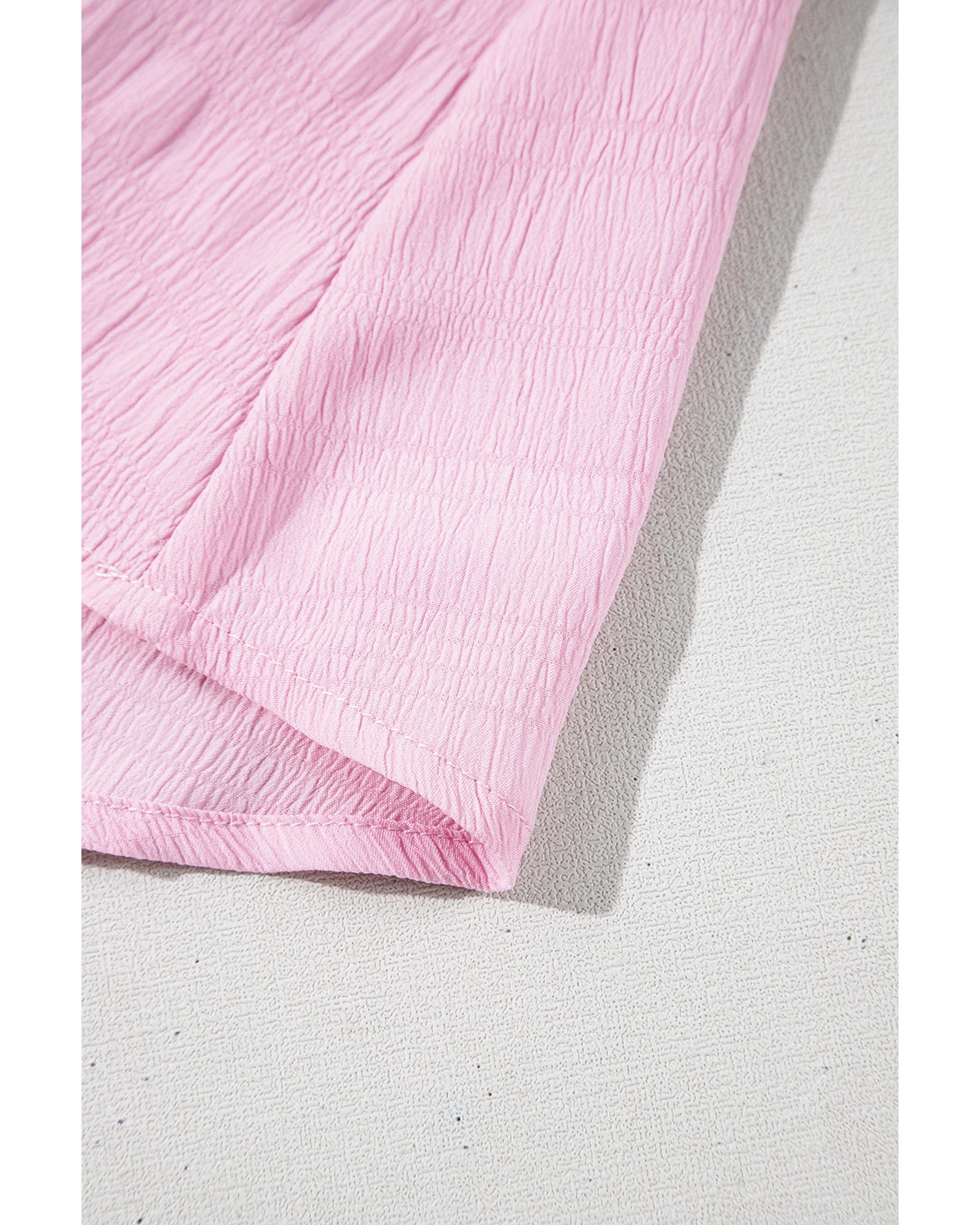 Bonbon Textured Bubble Sleeve High Waist Mini Dress - XL