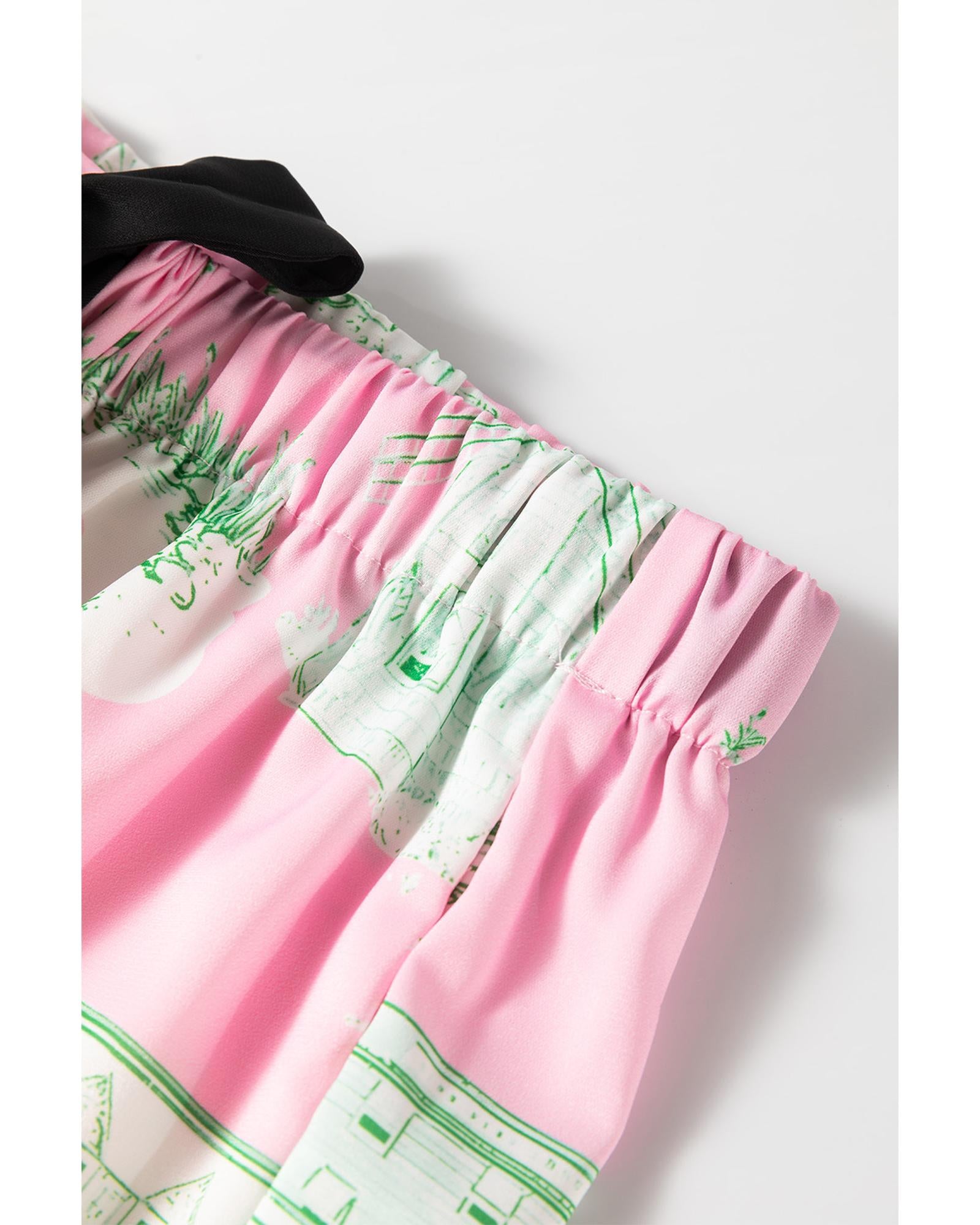 Pink Holiday Resort Short 2pcs Pajama Set - XL