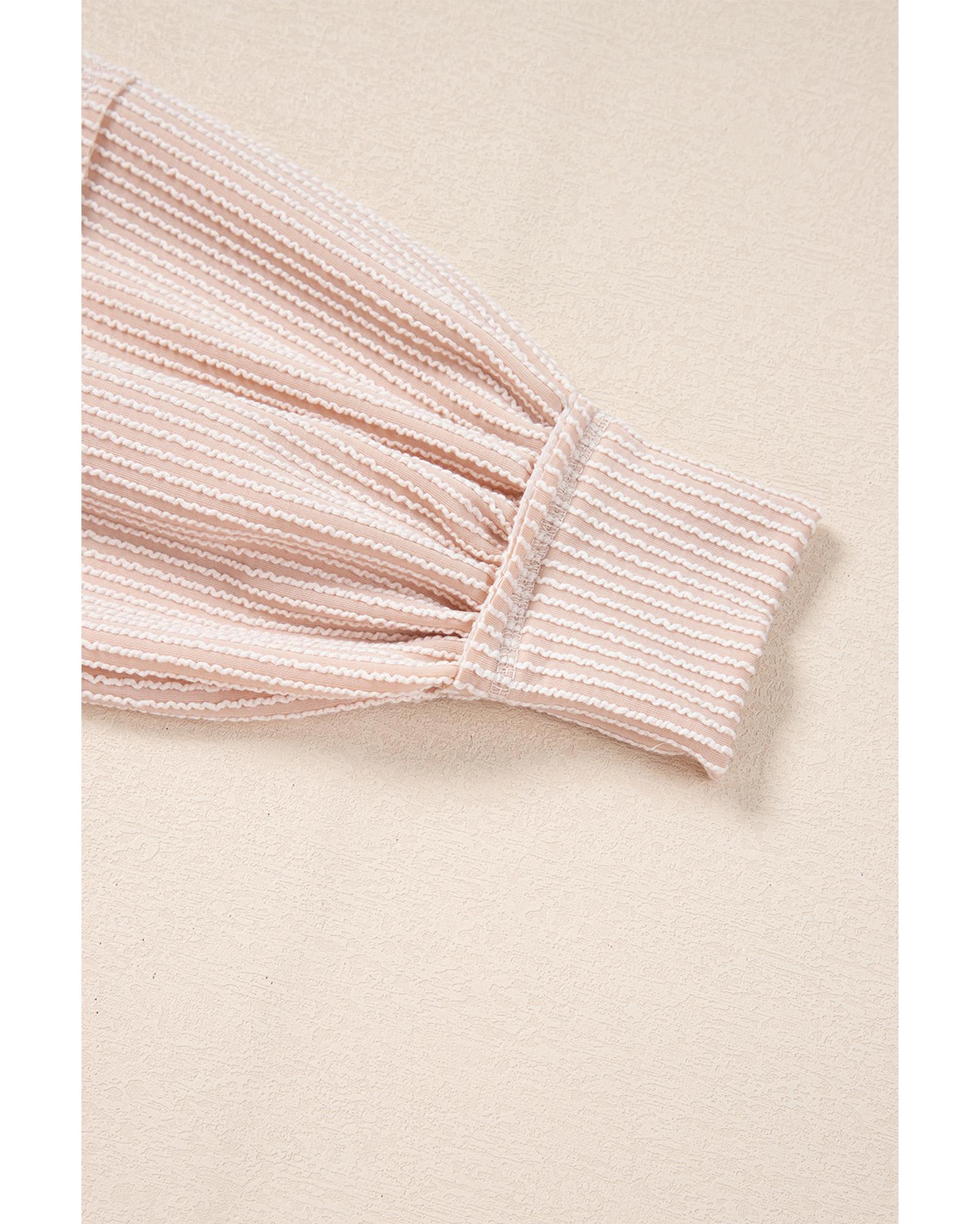 Jet Stream Corded Lantern Sleeve Top High Waist Ruffled Mini Skirt Set - L