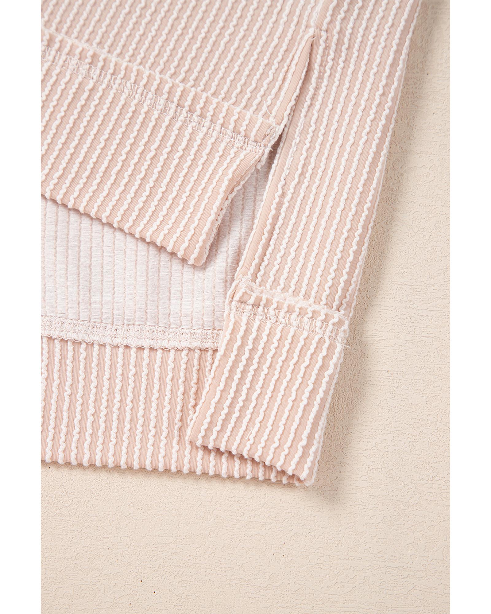 Jet Stream Corded Lantern Sleeve Top High Waist Ruffled Mini Skirt Set - L