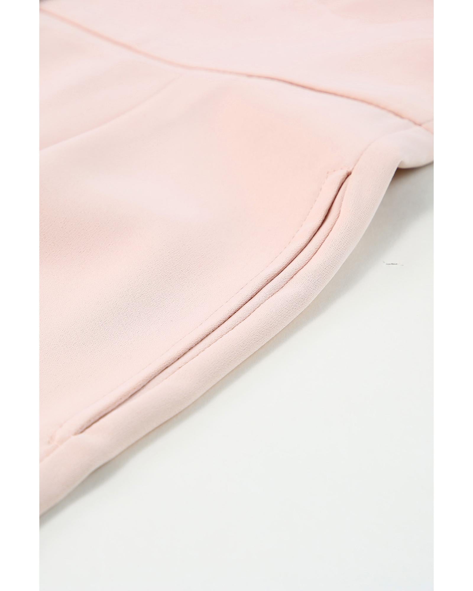 Azura Exchange Pink Deep V Neck Buttoned High Waist Romper - M