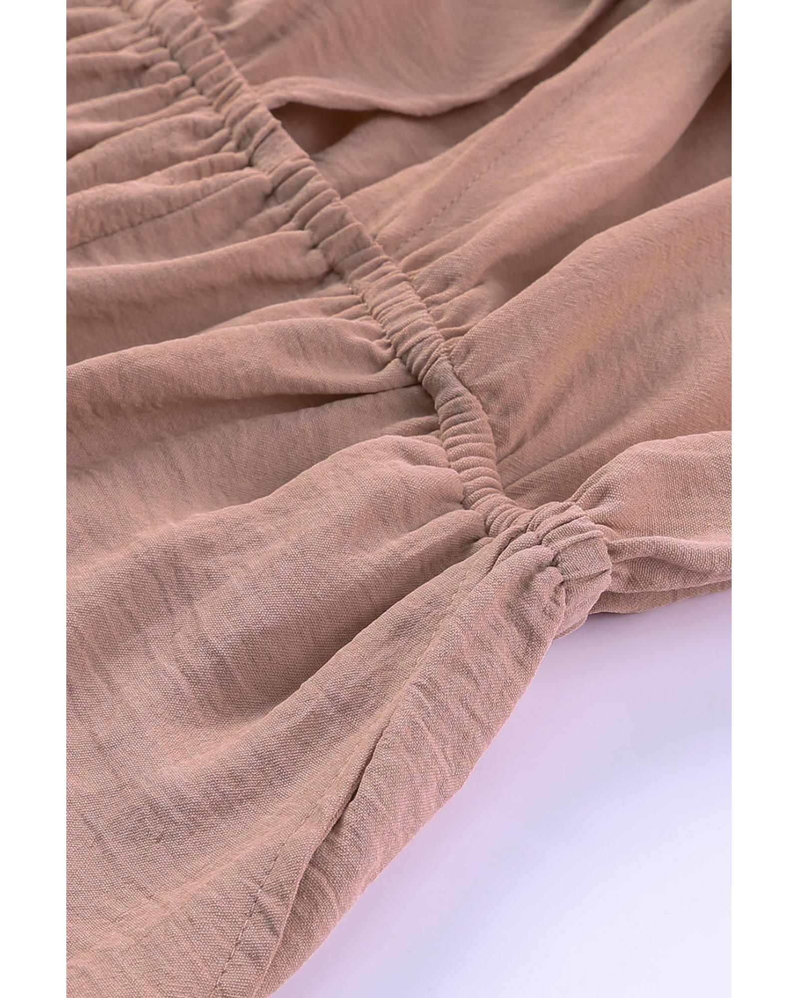 Azura Exchange Tie Knot Puff Long Sleeve Romper - 2XL