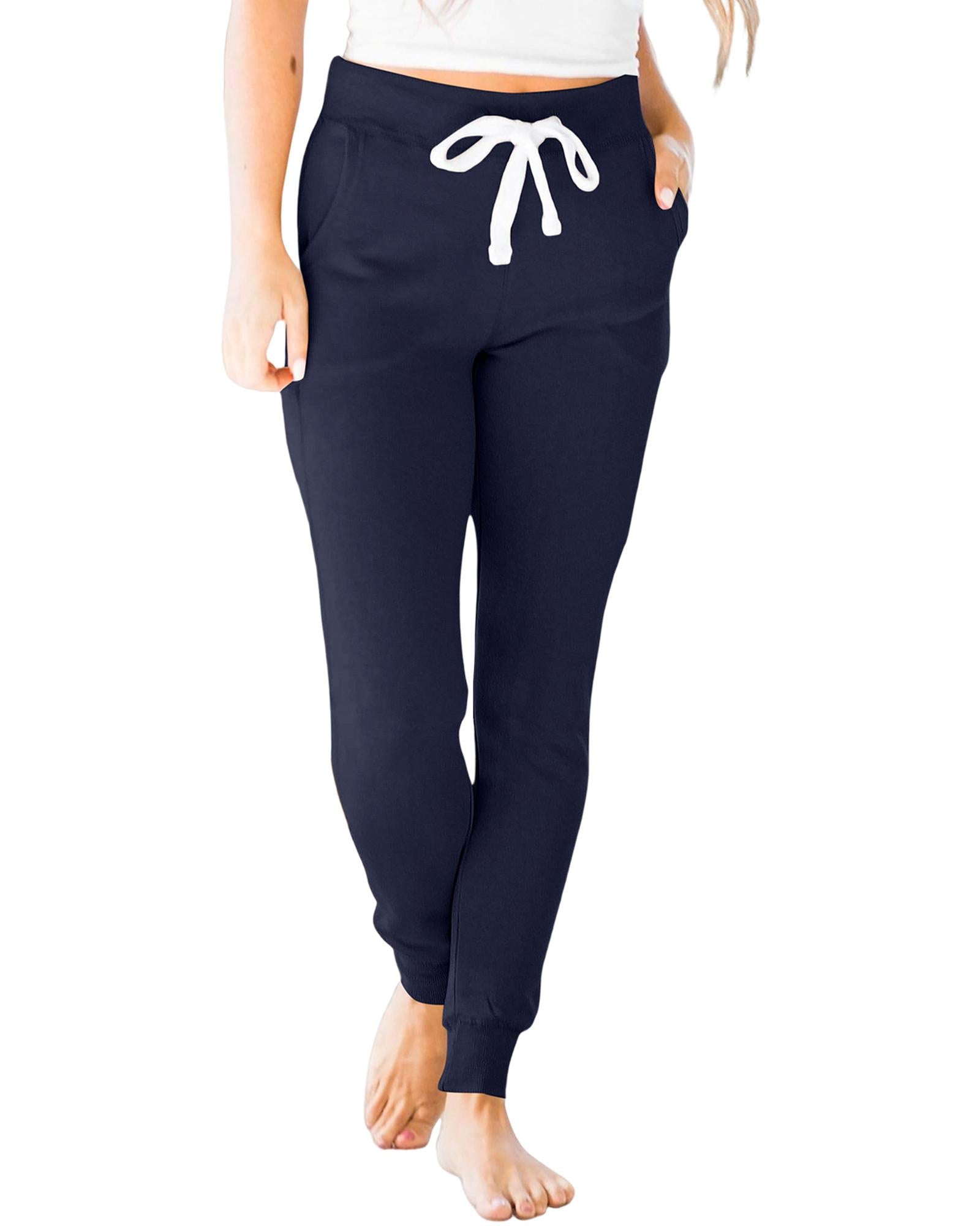 Navy Blue Drawstring Waist Pocketed Joggers - XL
