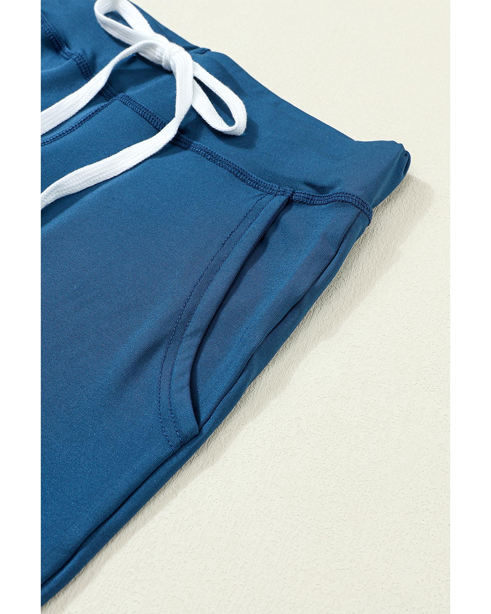 Drawstring Waist Pocketed Joggers - L