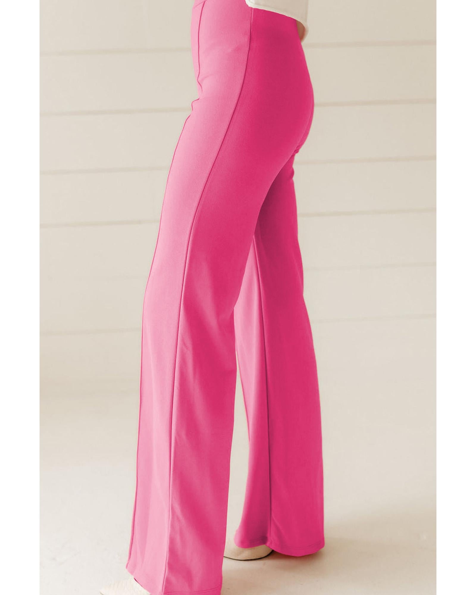Sachet Pink High Waist Central Seam Flared Pants - M